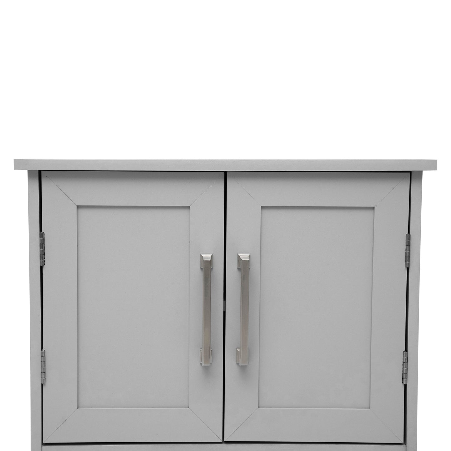 Vega Wall Mounted Bathroom Medicine Cabinet Storage Organizer with Two Magnetic Closure Doors, Adjustable Shelf, and Lower Open Shelf in Gray Gray
