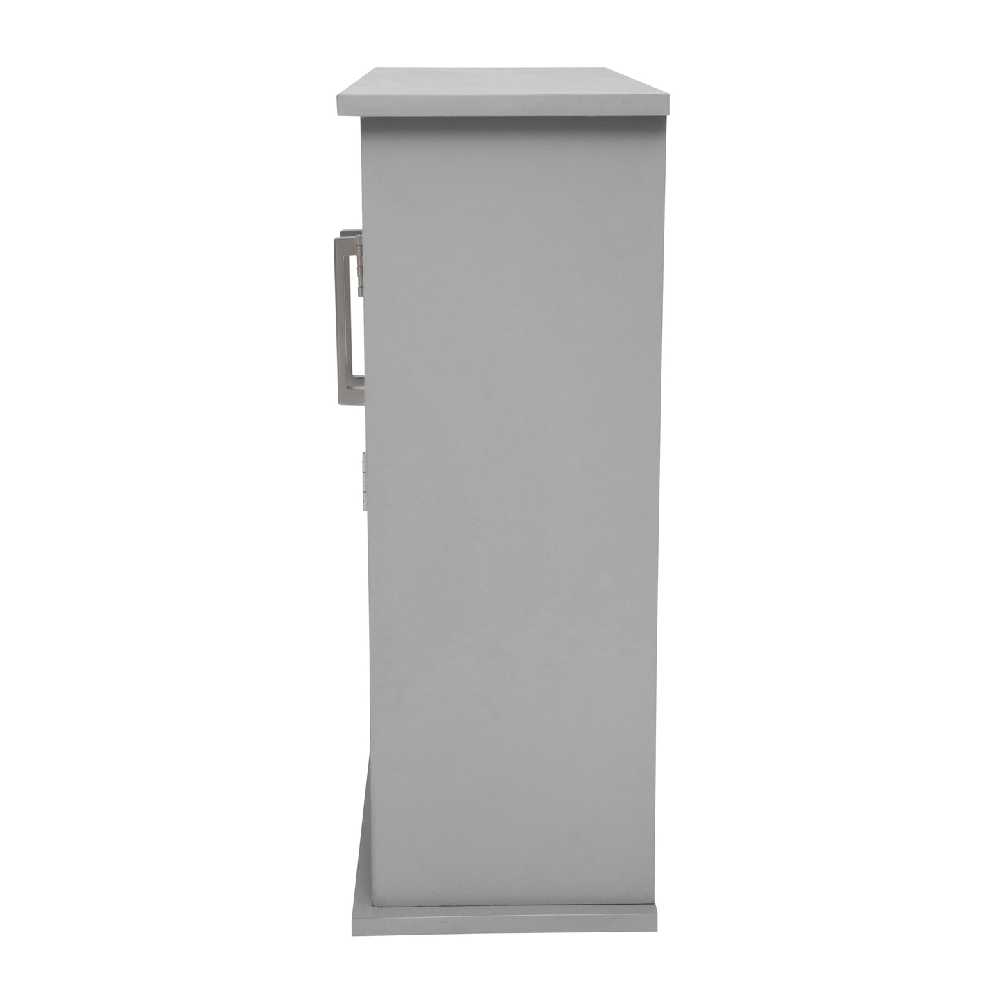 Vega Wall Mounted Bathroom Medicine Cabinet Storage Organizer with Two Magnetic Closure Doors, Adjustable Shelf, and Lower Open Shelf in Gray Gray