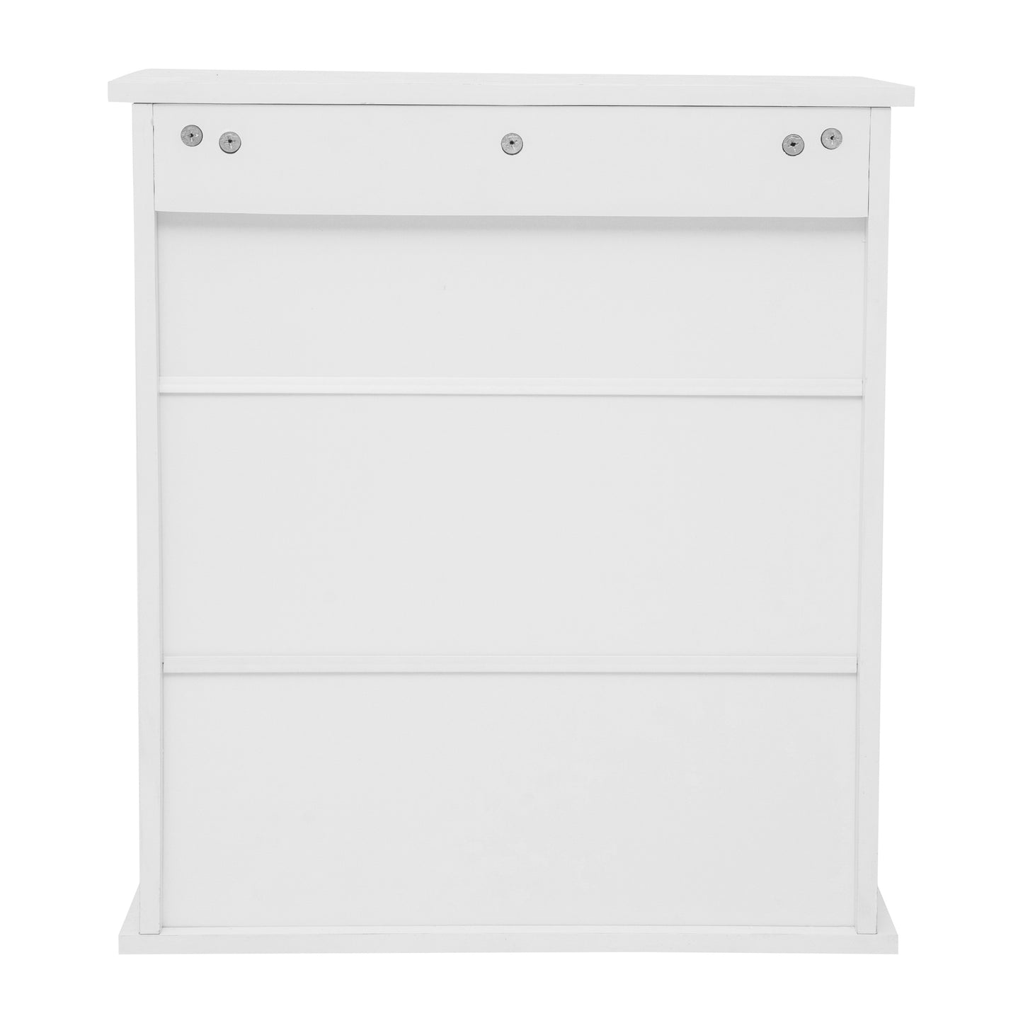 Vega Wall Mounted Bathroom Medicine Cabinet Storage Organizer with Two Magnetic Closure Doors, Adjustable Shelf, and Lower Open Shelf in White White