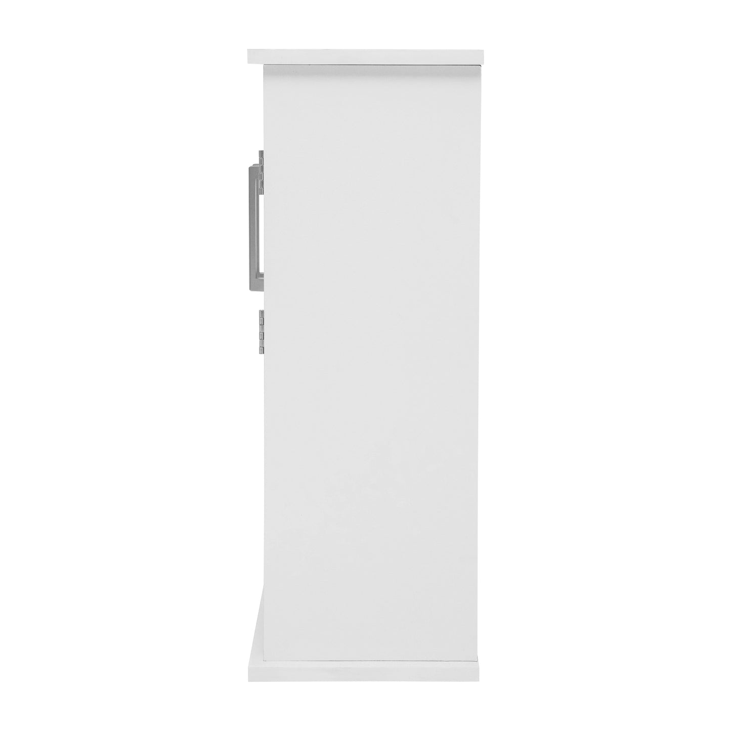 Vega Wall Mounted Bathroom Medicine Cabinet Storage Organizer with Two Magnetic Closure Doors, Adjustable Shelf, and Lower Open Shelf in White White