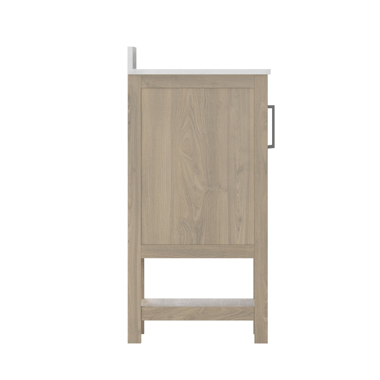 Vega 24 Inch Bathroom Vanity with Sink Combo, Storage Cabinet with Soft Close Doors and Open Shelf, Carrara Marble Finish Countertop, Brown/White Brown