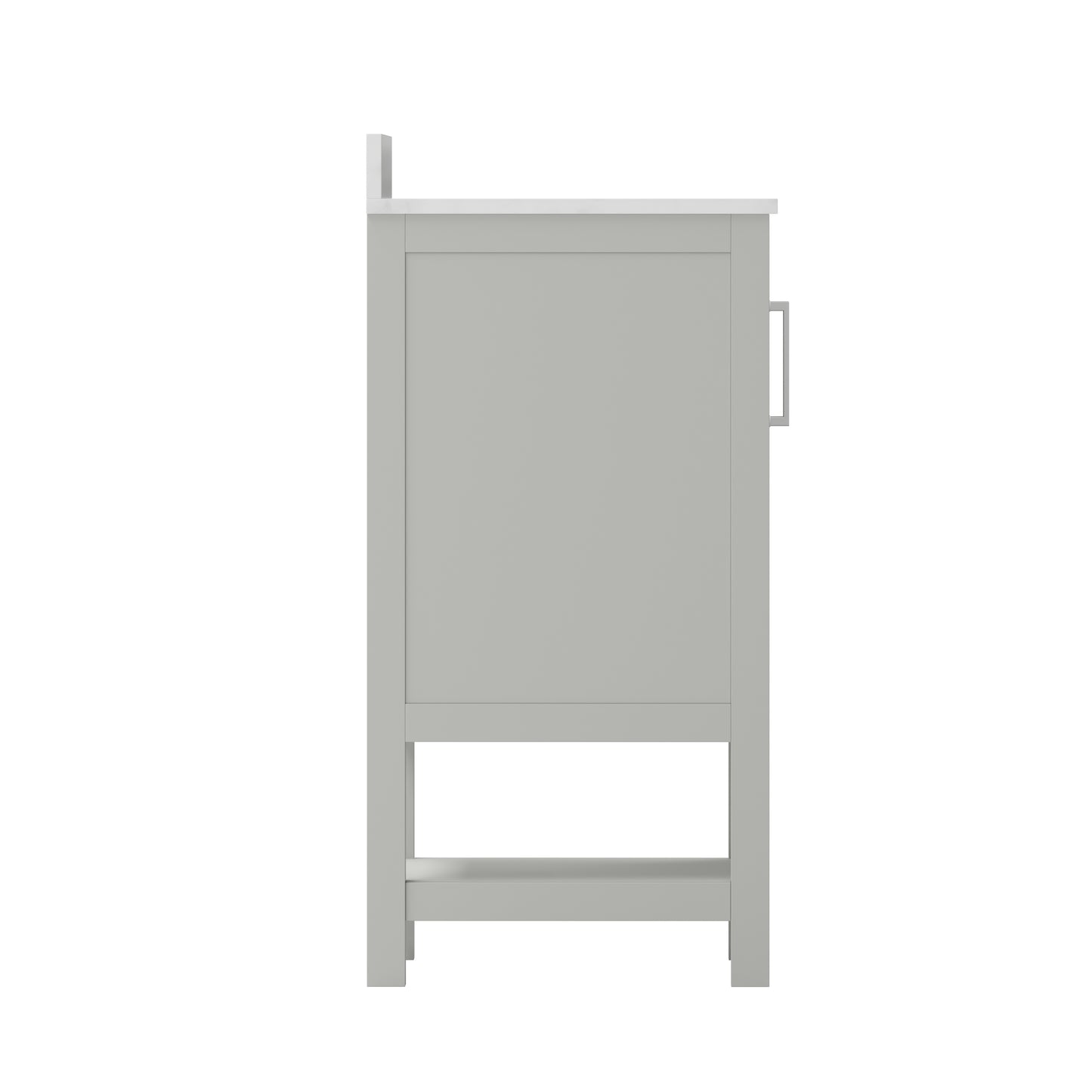 Vega 24 Inch Bathroom Vanity with Sink Combo, Storage Cabinet with Soft Close Doors and Open Shelf, Carrara Marble Finish Countertop, Gray/White Gray