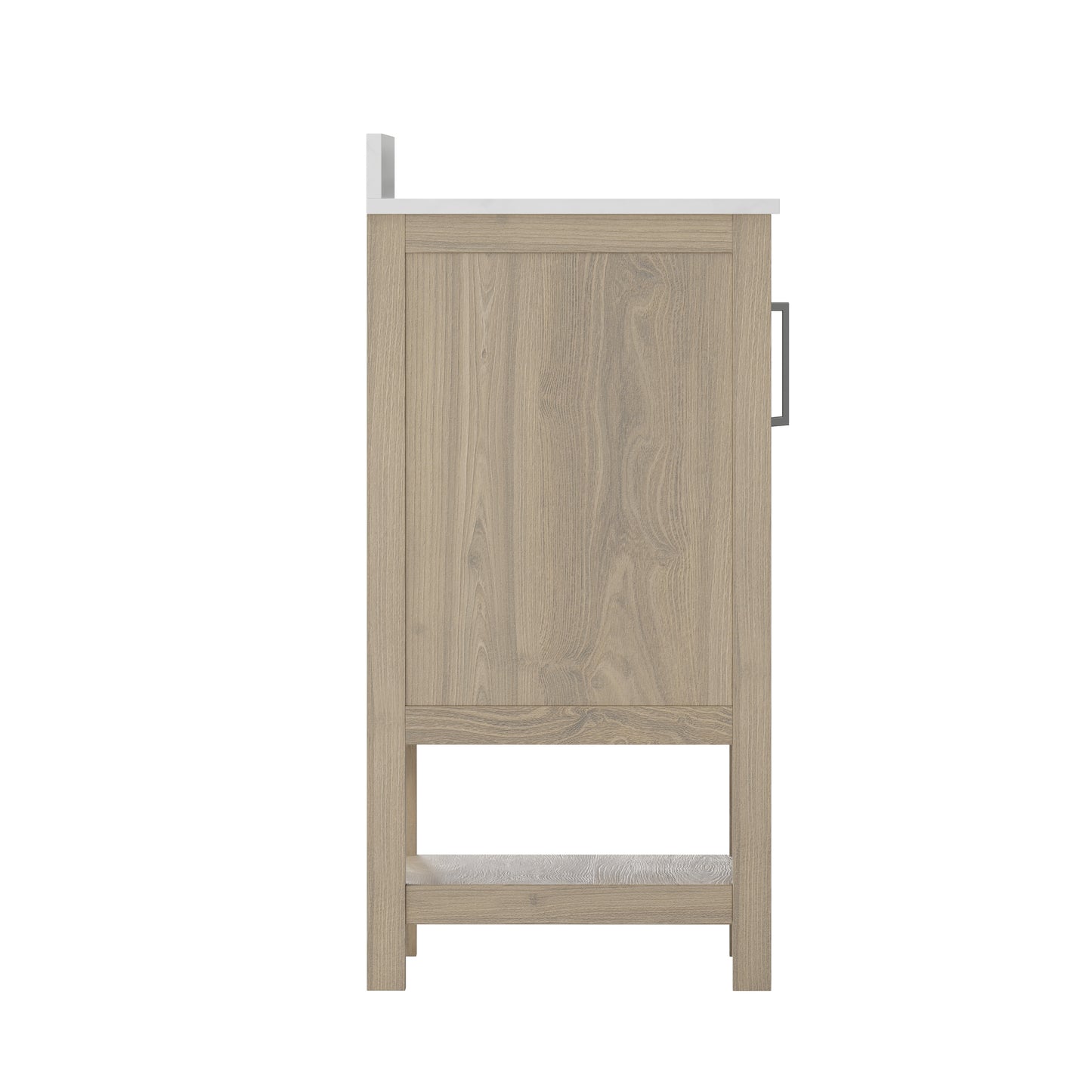 Vega 30 Inch Bathroom Vanity with Sink Combo, Storage Cabinet with Soft Close Doors and Open Shelf, Carrara Marble Finish Countertop, Brown/White Brown