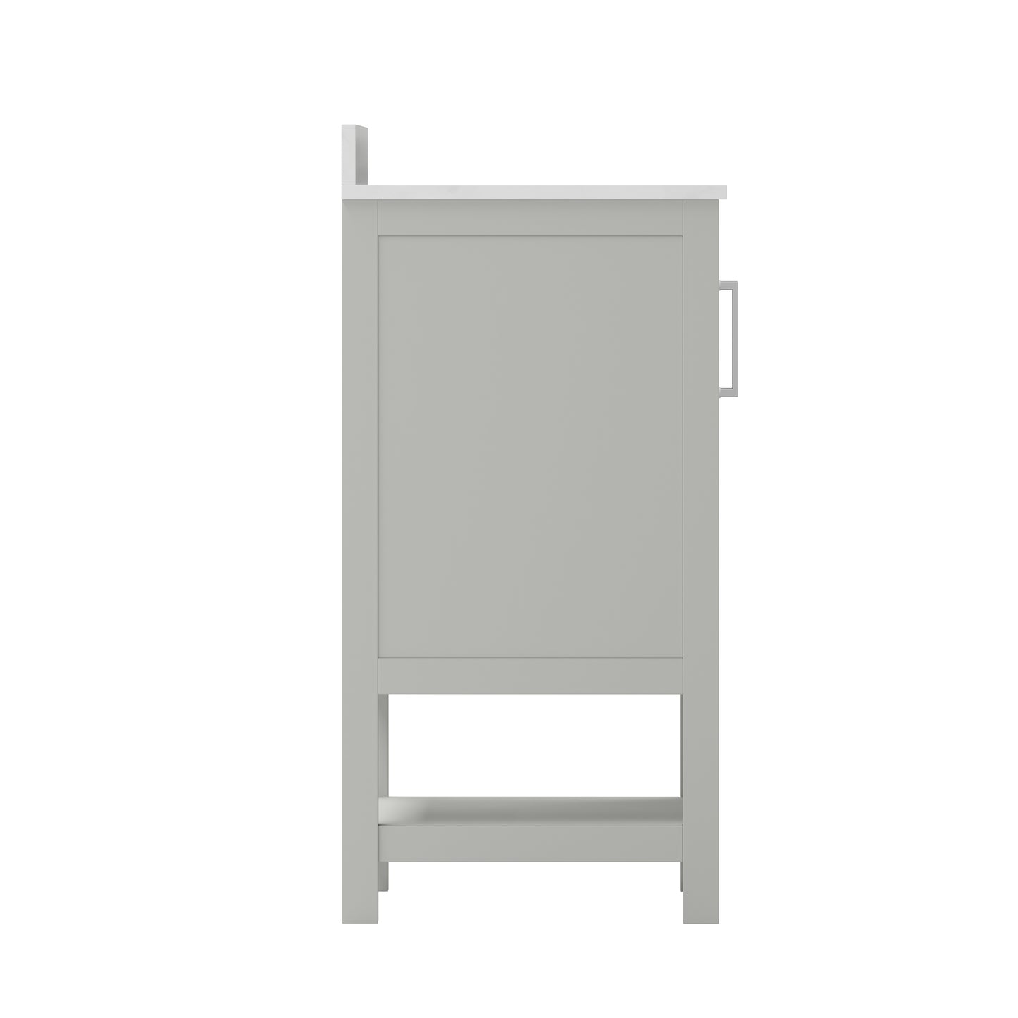 Vega 30 Inch Bathroom Vanity with Sink Combo, Storage Cabinet with Soft Close Doors and Open Shelf, Carrara Marble Finish Countertop, Gray/White Gray