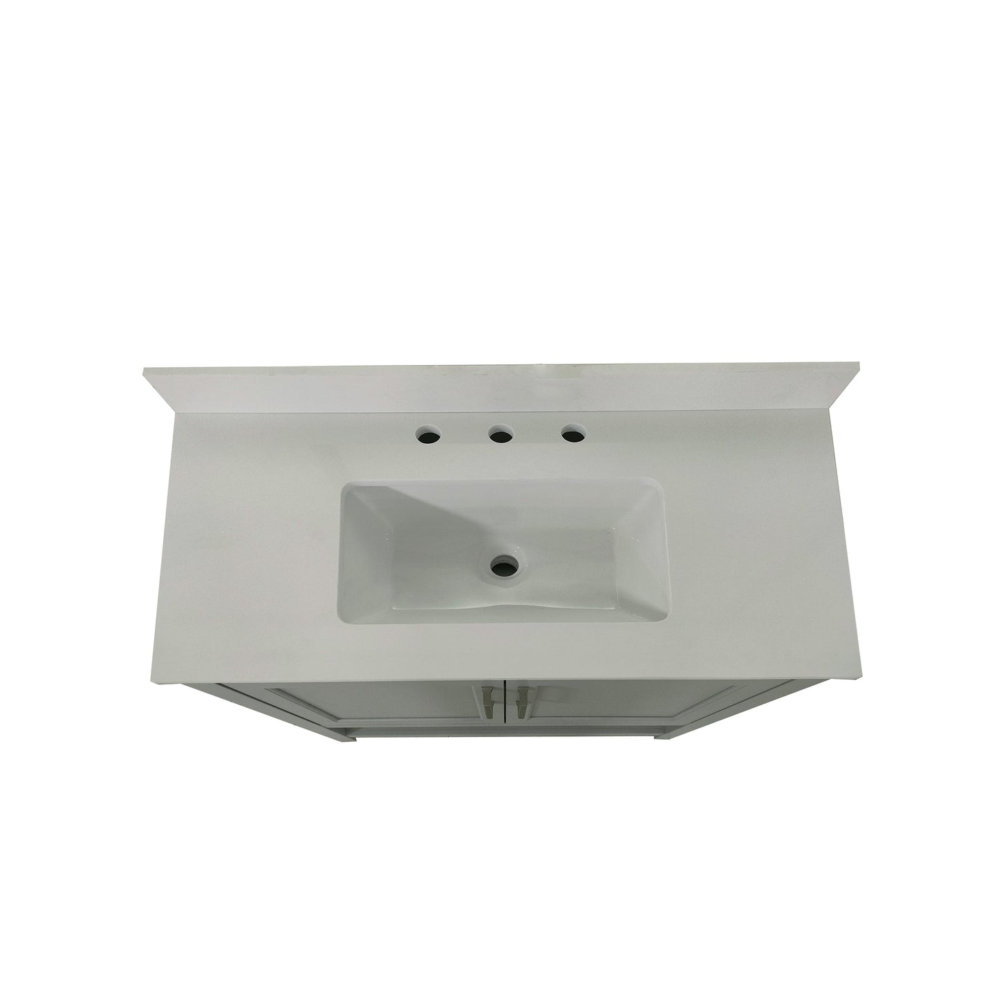 Vega 36 Inch Bathroom Vanity with Sink Combo, Storage Cabinet with Soft Close Doors and Open Shelf, Carrara Marble Finish Countertop, Gray/White Gray