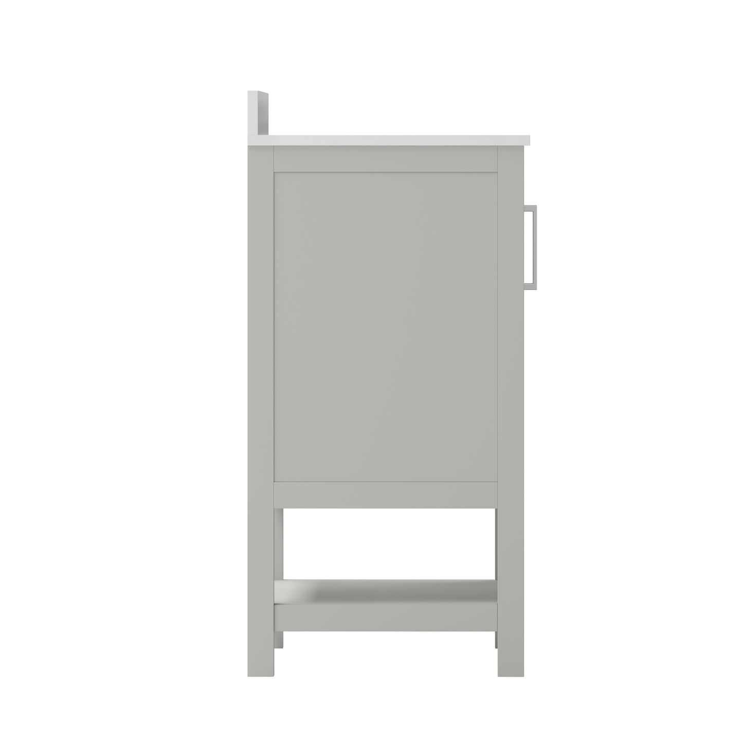 Vega 36 Inch Bathroom Vanity with Sink Combo, Storage Cabinet with Soft Close Doors and Open Shelf, Carrara Marble Finish Countertop, Gray/White Gray