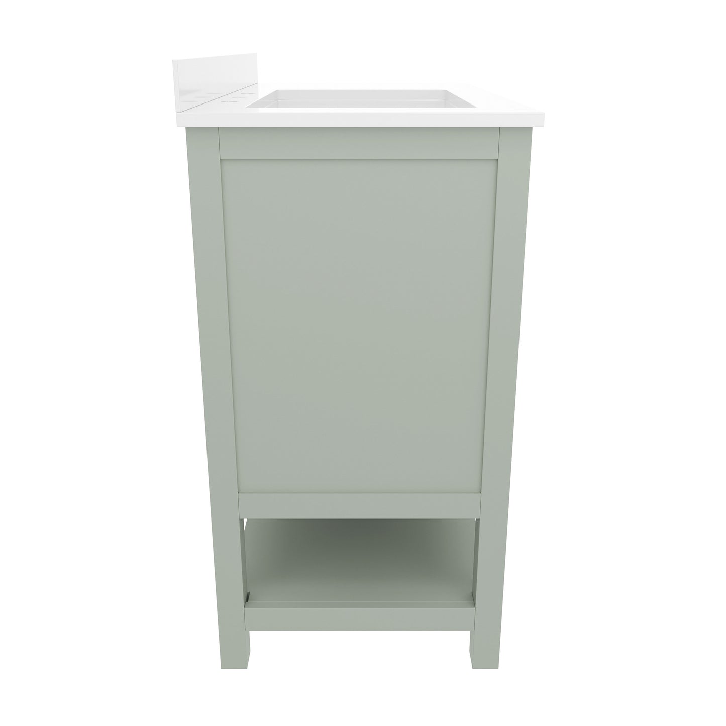 Vega 42 Inch Bathroom Vanity with Sink, Storage Cabinet with Soft Close Doors, Open Shelf and 3 Drawers, Carrara Marble Finish Countertop, Sage Sage Frame/Nickel Hardware