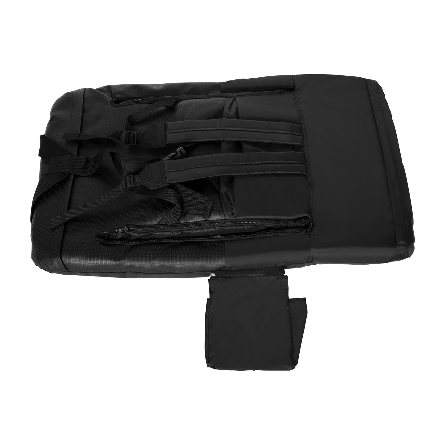 Malta Set of 2 Black Portable Lightweight Reclining Stadium Chairs with Armrests, Padded Back & Seat - Storage Pockets & Backpack Straps Black