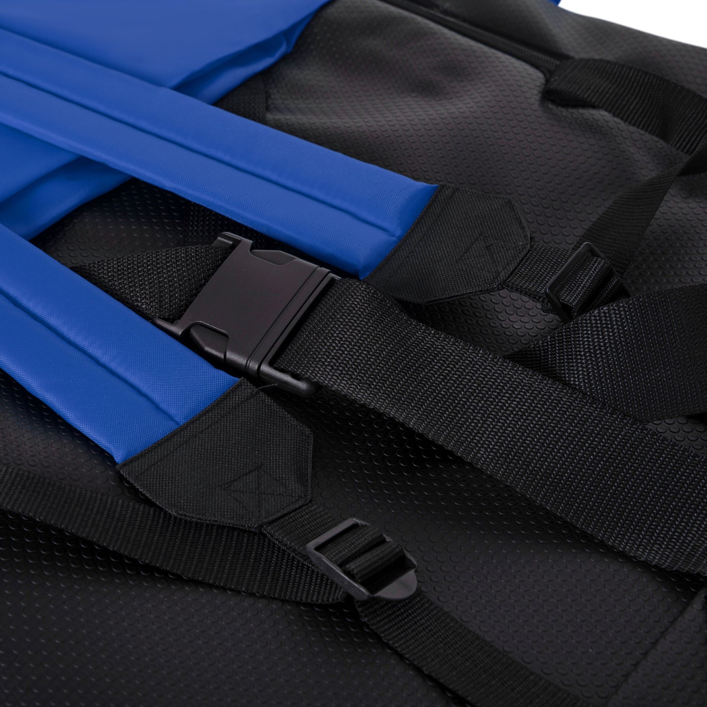 Malta Blue Portable Lightweight Reclining Stadium Chair with Armrests, Padded Back & Seat with Dual Storage Pockets and Backpack Straps Blue
