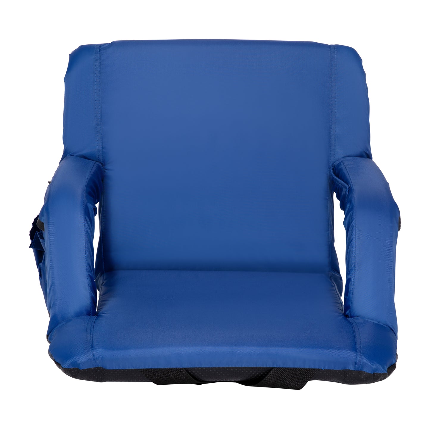 Malta Blue Portable Lightweight Reclining Stadium Chair with Armrests, Padded Back & Seat with Dual Storage Pockets and Backpack Straps Blue