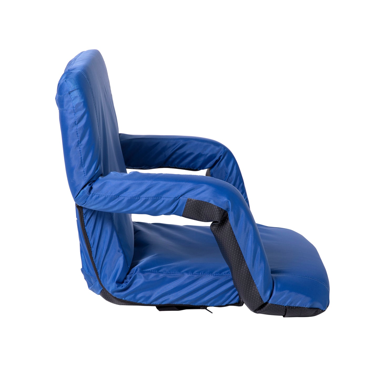 Malta Set of 2 Blue Portable Lightweight Reclining Stadium Chairs with Armrests, Padded Back & Seat - Storage Pockets & Backpack Straps Blue