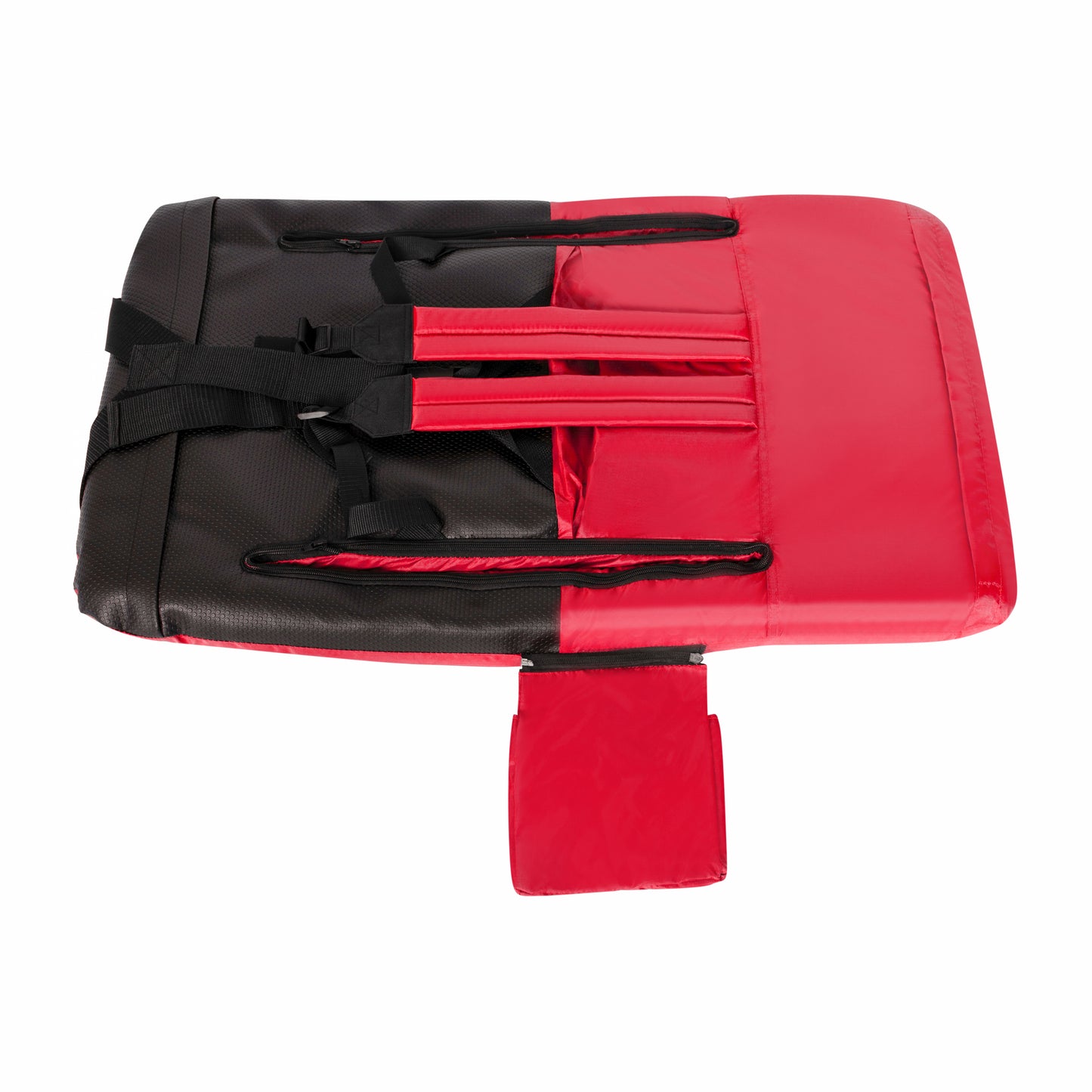Malta Set of 2 Red Portable Lightweight Reclining Stadium Chairs with Armrests, Padded Back & Seat - Storage Pockets & Backpack Straps Red
