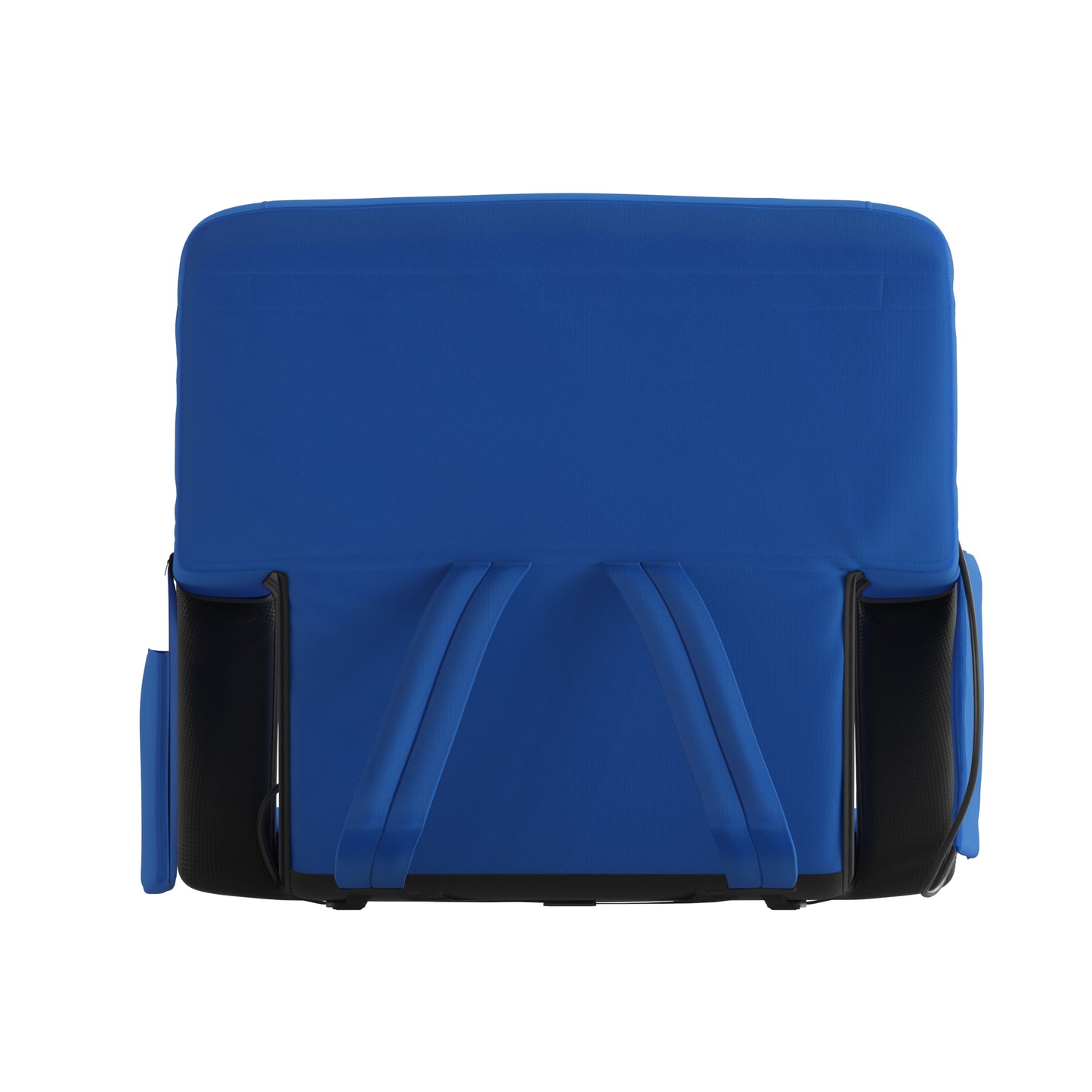 Malta Blue Portable Heated Reclining Stadium Chair with Armrests, Padded Back & Heated Seat with Dual Storage Pockets and Backpack Straps Blue