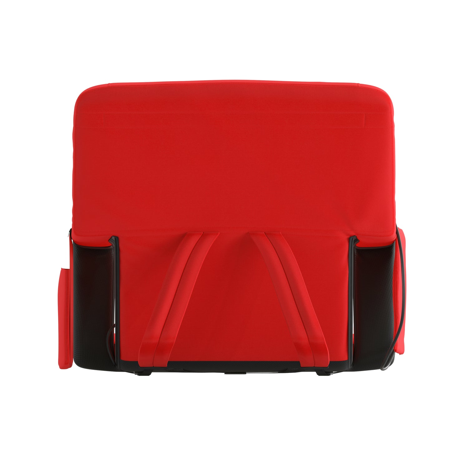 Malta Red Portable Heated Reclining Stadium Chair with Armrests, Heated Padded Back & Heated Seat with Dual Storage Pockets and Backpack Straps Red
