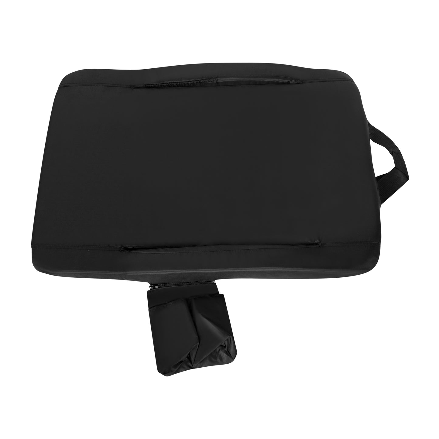 Malta Extra Wide Black Lightweight Reclining Stadium Chair with Armrests, Padded Back & Seat with Dual Storage Pockets and Backpack Straps Black