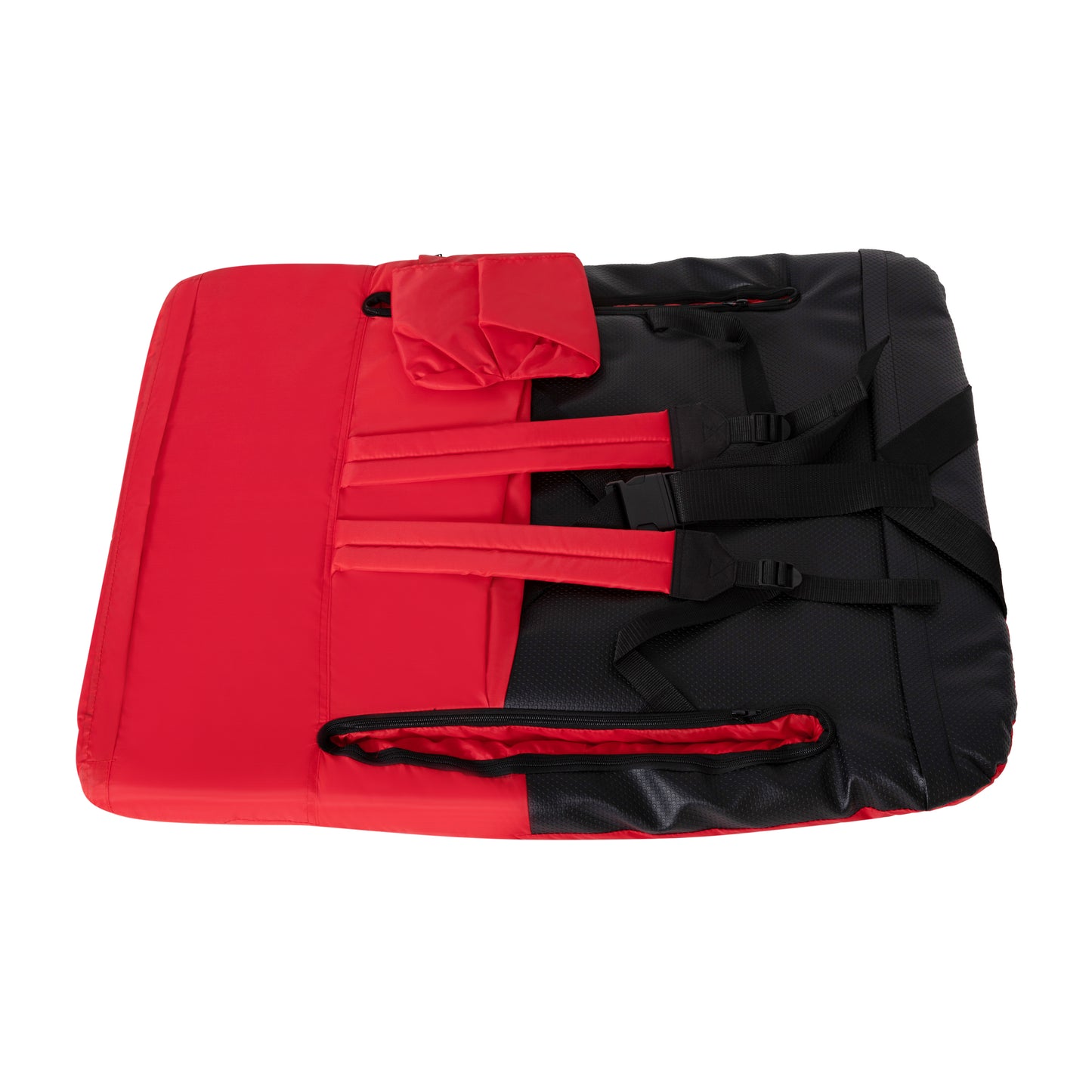 Malta Extra Wide Red Lightweight Reclining Stadium Chair with Armrests, Padded Back & Seat with Dual Storage Pockets and Backpack Straps Red