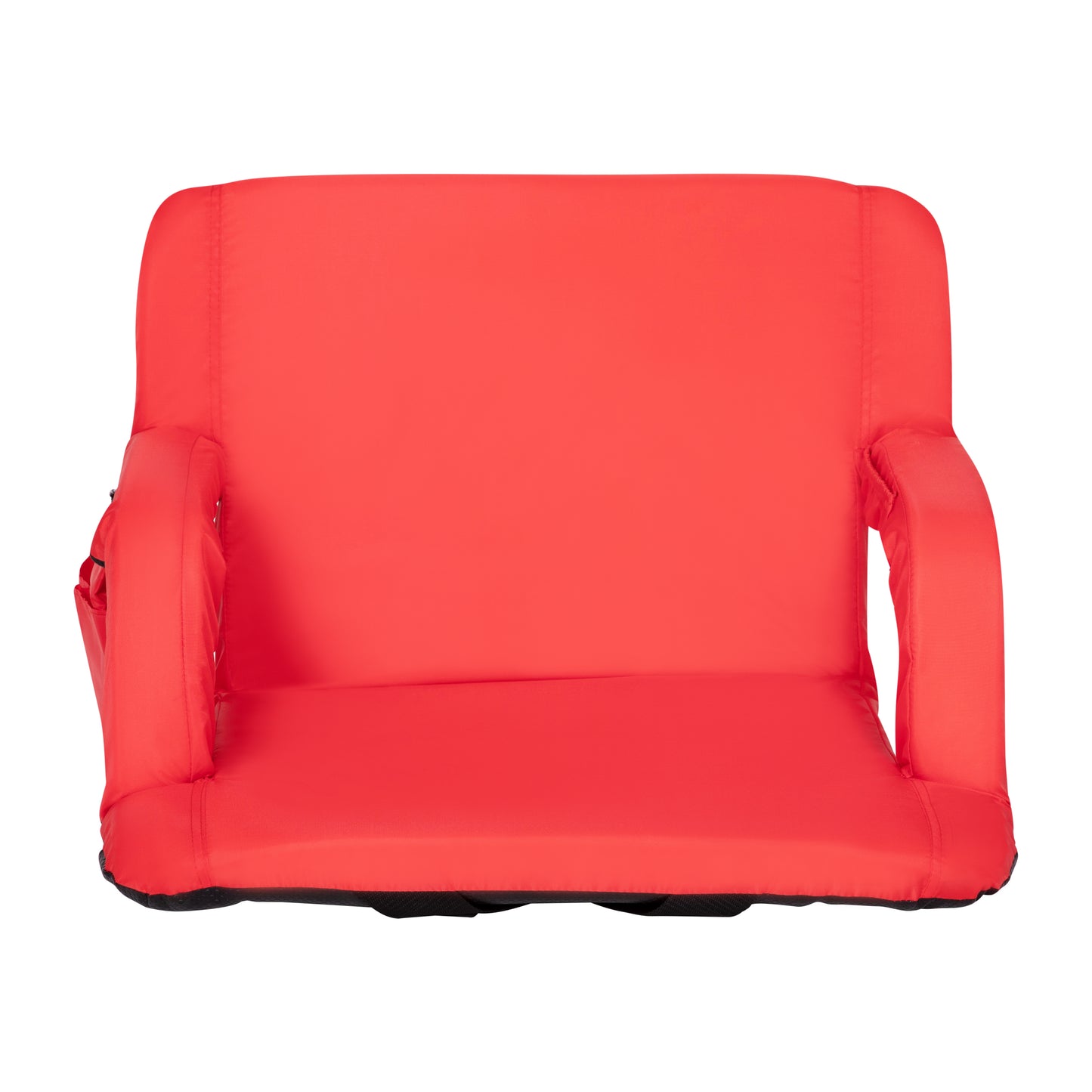 Malta Extra Wide Red Lightweight Reclining Stadium Chair with Armrests, Padded Back & Seat with Dual Storage Pockets and Backpack Straps Red
