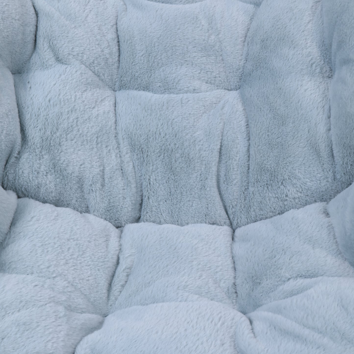Archer 28" Oversized Portable Faux Fur Folding Saucer Chair for Dorm, Bedroom, Dusty Aqua Faux Fur/Soft Gold Frame Aqua Fabric/Soft Gold Frame