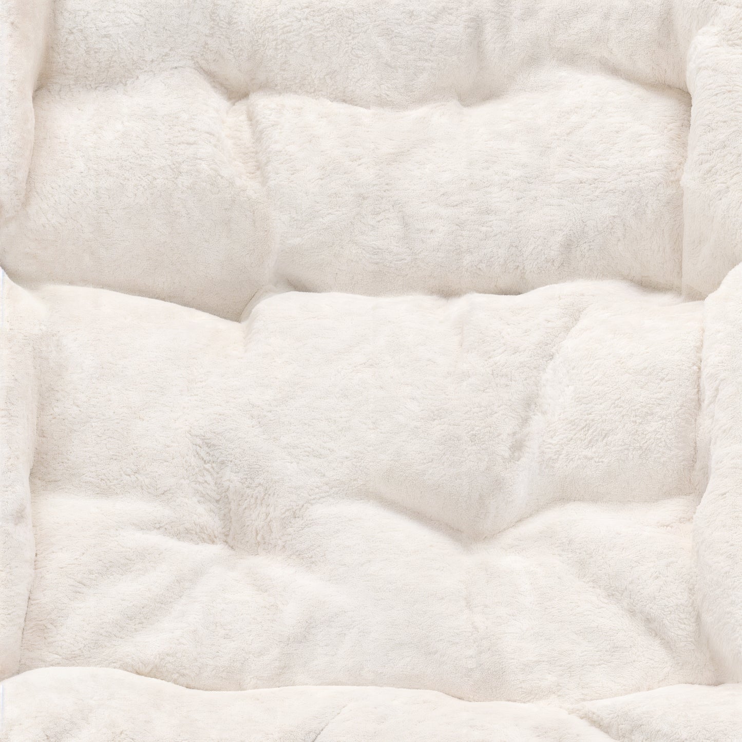 Archer 28" Oversized Portable Faux Shearling Folding Saucer Chair for Dorm, Bedroom, Ivory Faux Shearling/Soft Gold Frame Ivory Faux Shearling Fabric/Soft Gold Frame FV-FSC-027-IV-SGD-GG