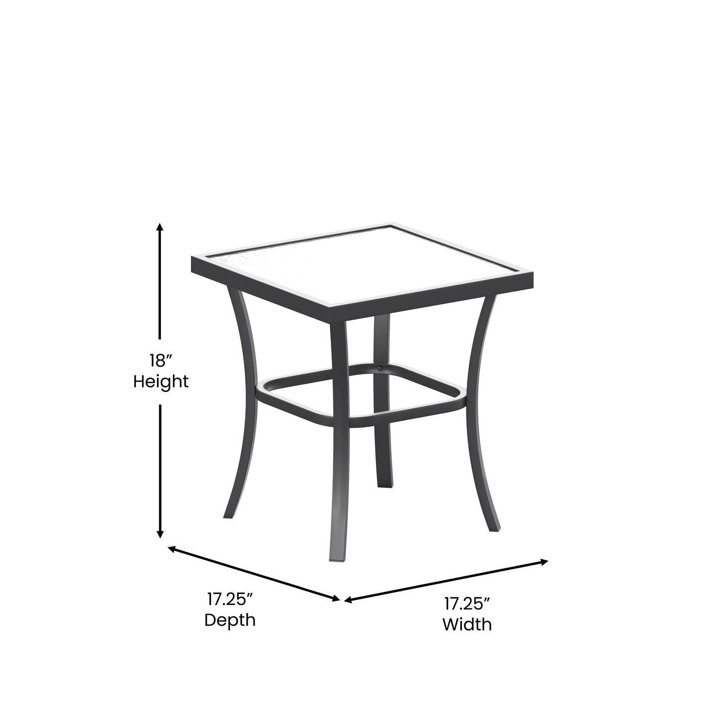Brazos 3 Piece Outdoor Rocking Chair Bistro Set with Flex Comfort Material and Steel Framed Glass Top Table, Black/Black Black FV-FSC-2315-BLK-GG