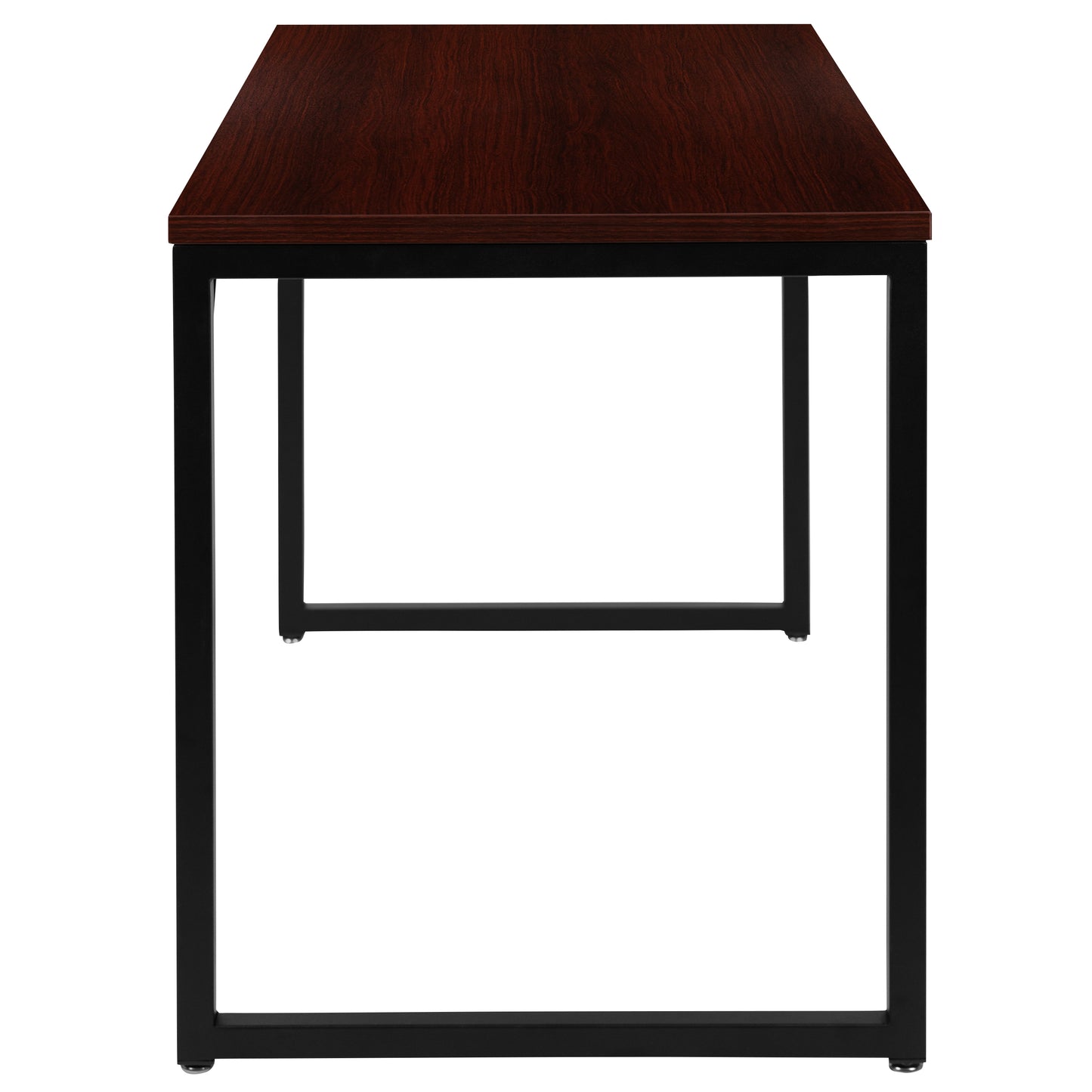 Tiverton Industrial Modern Desk - Commercial Grade Office Computer Desk and Home Office Desk - 47" Long (Mahogany/Black) Mahogany Top/Black Frame