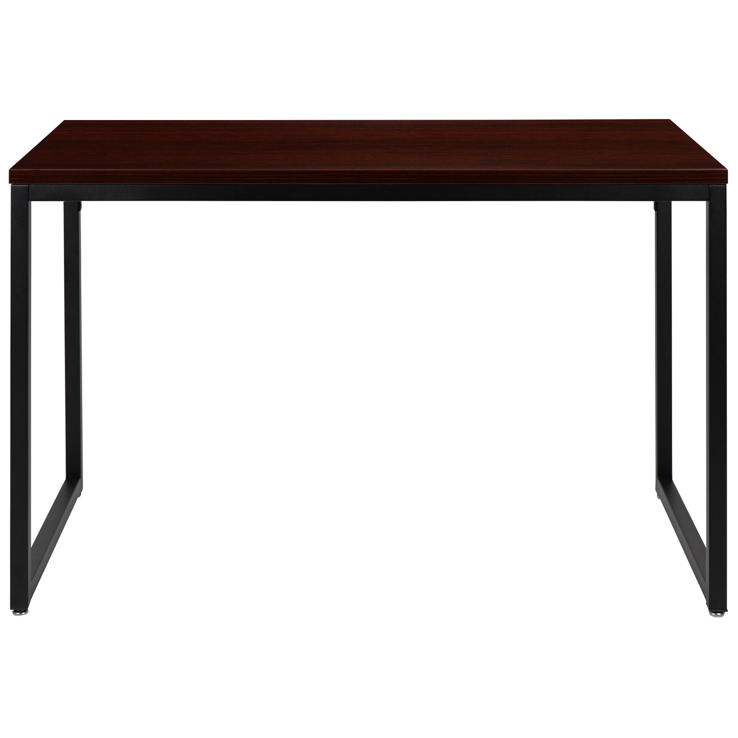 Tiverton Industrial Modern Desk - Commercial Grade Office Computer Desk and Home Office Desk - 47" Long (Mahogany/Black) Mahogany Top/Black Frame