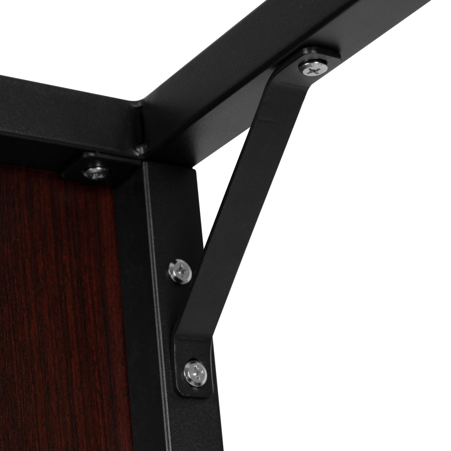 Tiverton Industrial Modern Desk - Commercial Grade Office Computer Desk and Home Office Desk - 47" Long (Mahogany/Black) Mahogany Top/Black Frame