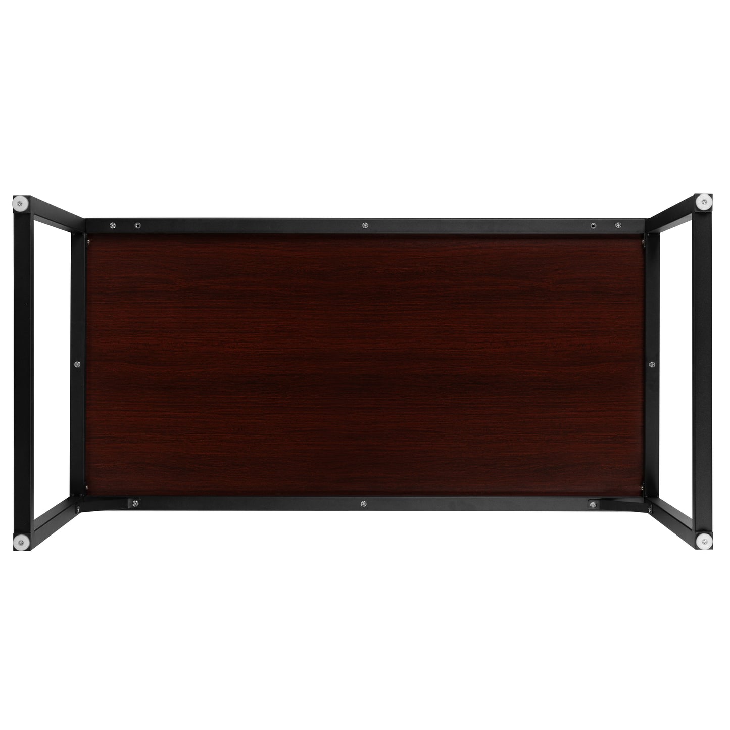 Tiverton Industrial Modern Desk - Commercial Grade Office Computer Desk and Home Office Desk - 47" Long (Mahogany/Black) Mahogany Top/Black Frame