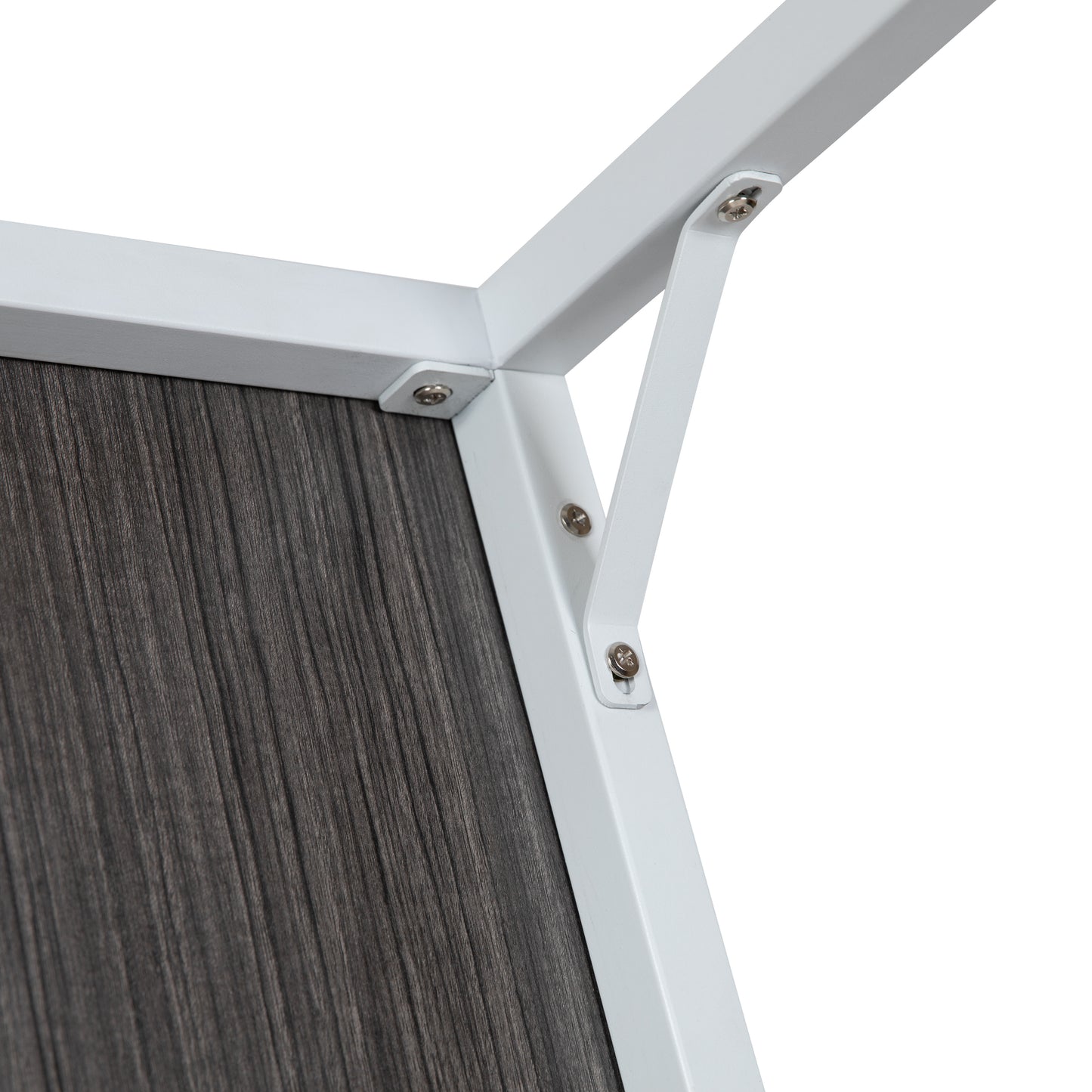 Kimberly Tiverton Industrial Modern Desk - Commercial Grade Office Computer Desk and Home Office Desk - 47" Long (Rustic Gray/White) Rustic Gray Top/White Frame