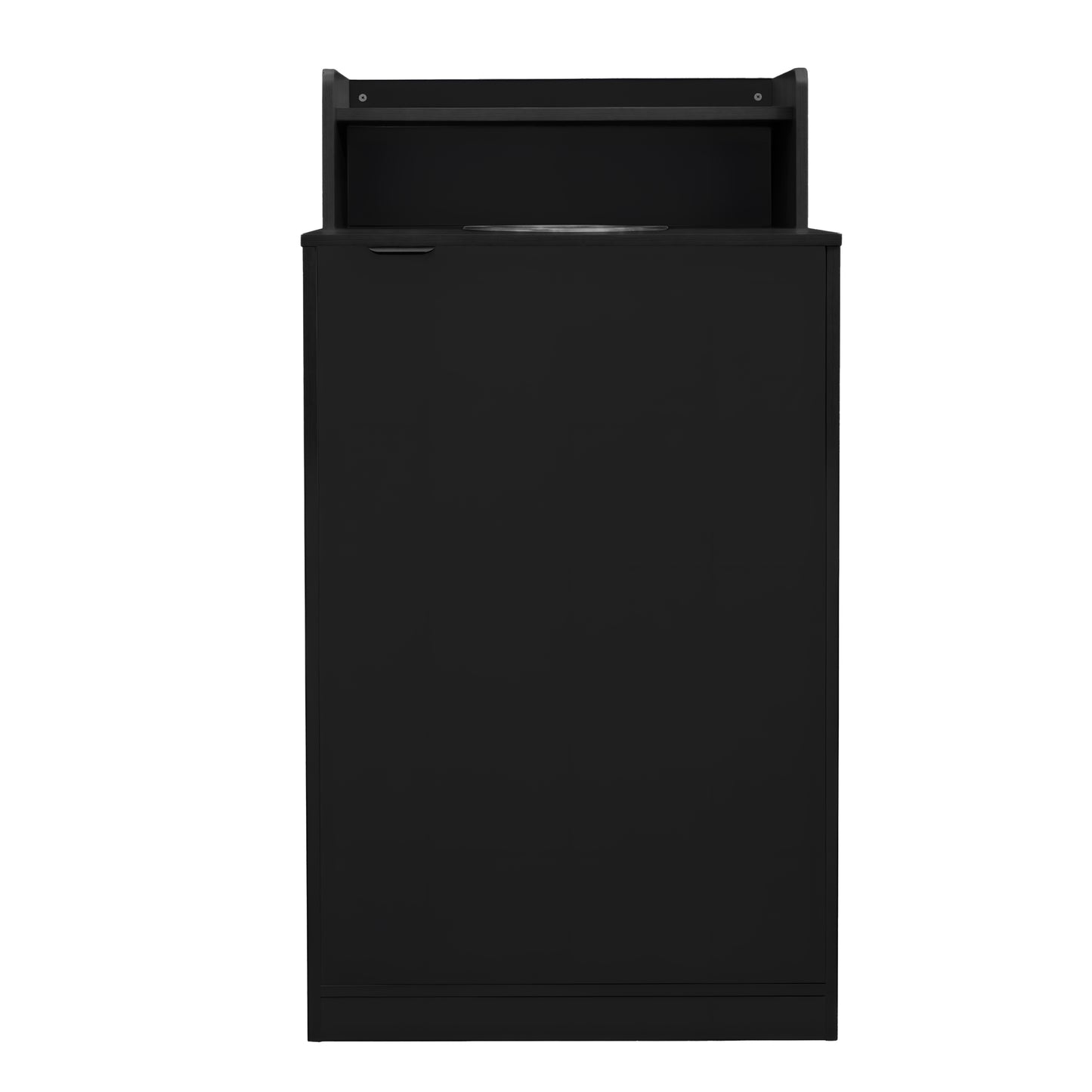 Dell Commercial Grade Trash Receptacle Enclosure for 32 Gallon Trash Cans with 8" Drop Hole and Upper Tray Shelf in Black Black