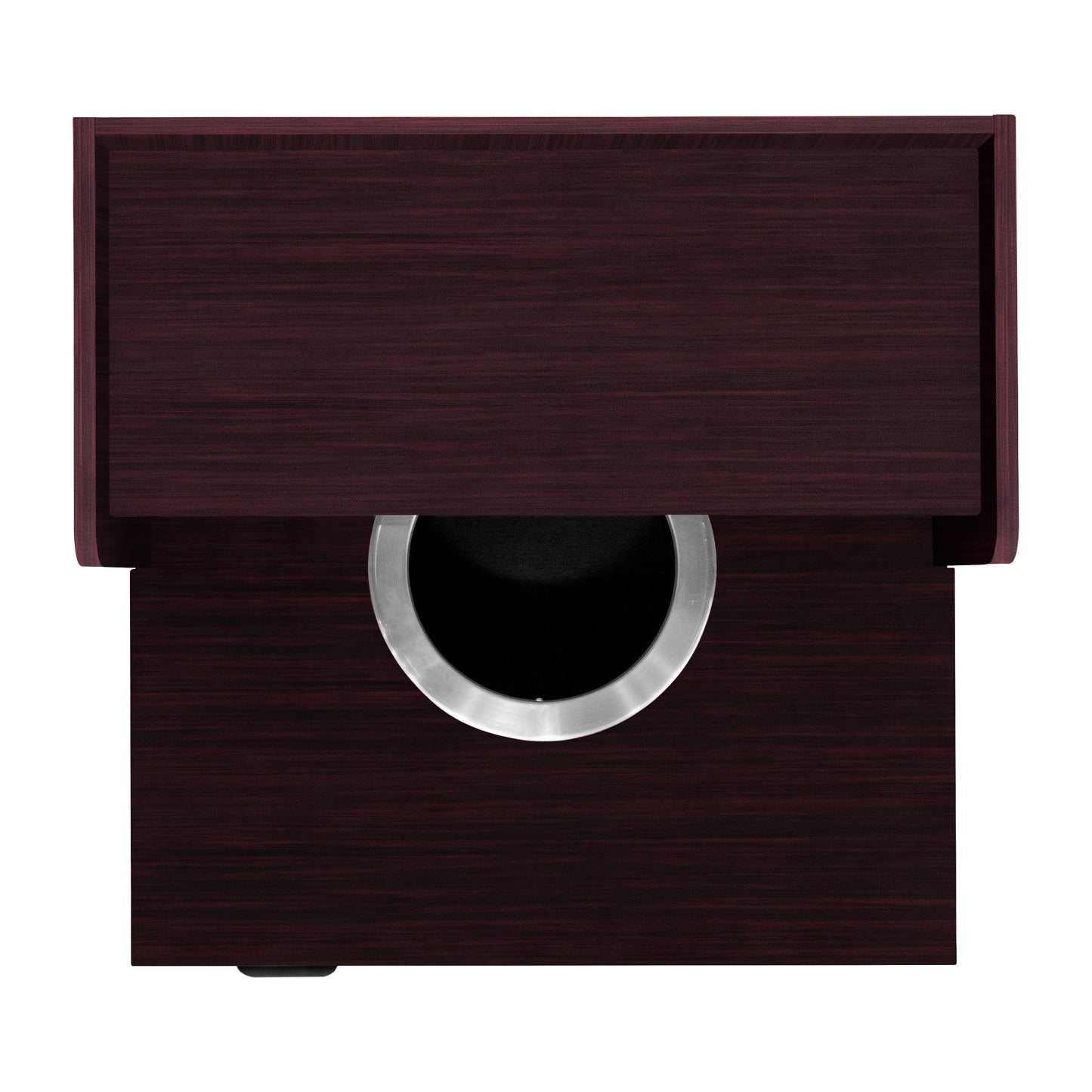 Dell Commercial Grade Trash Receptacle Enclosure for 32 Gallon Trash Cans with 8" Drop Hole and Upper Tray Shelf in Mahogany Mahogany