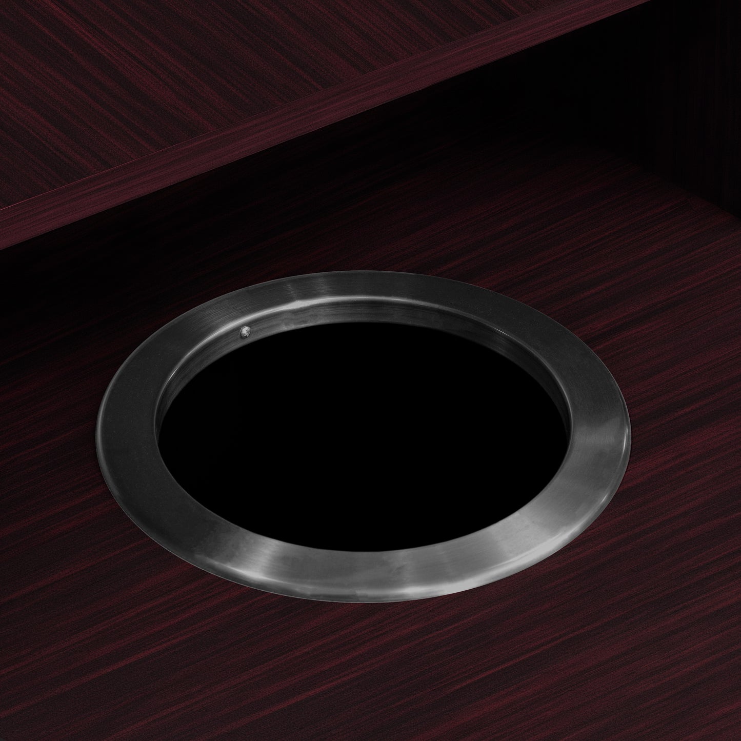Dell Commercial Grade Trash Receptacle Enclosure for 32 Gallon Trash Cans with 8" Drop Hole and Upper Tray Shelf in Mahogany Mahogany