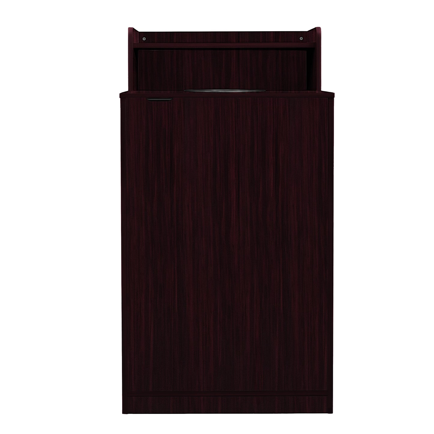 Dell Commercial Grade Trash Receptacle Enclosure for 32 Gallon Trash Cans with 8" Drop Hole and Upper Tray Shelf in Mahogany Mahogany