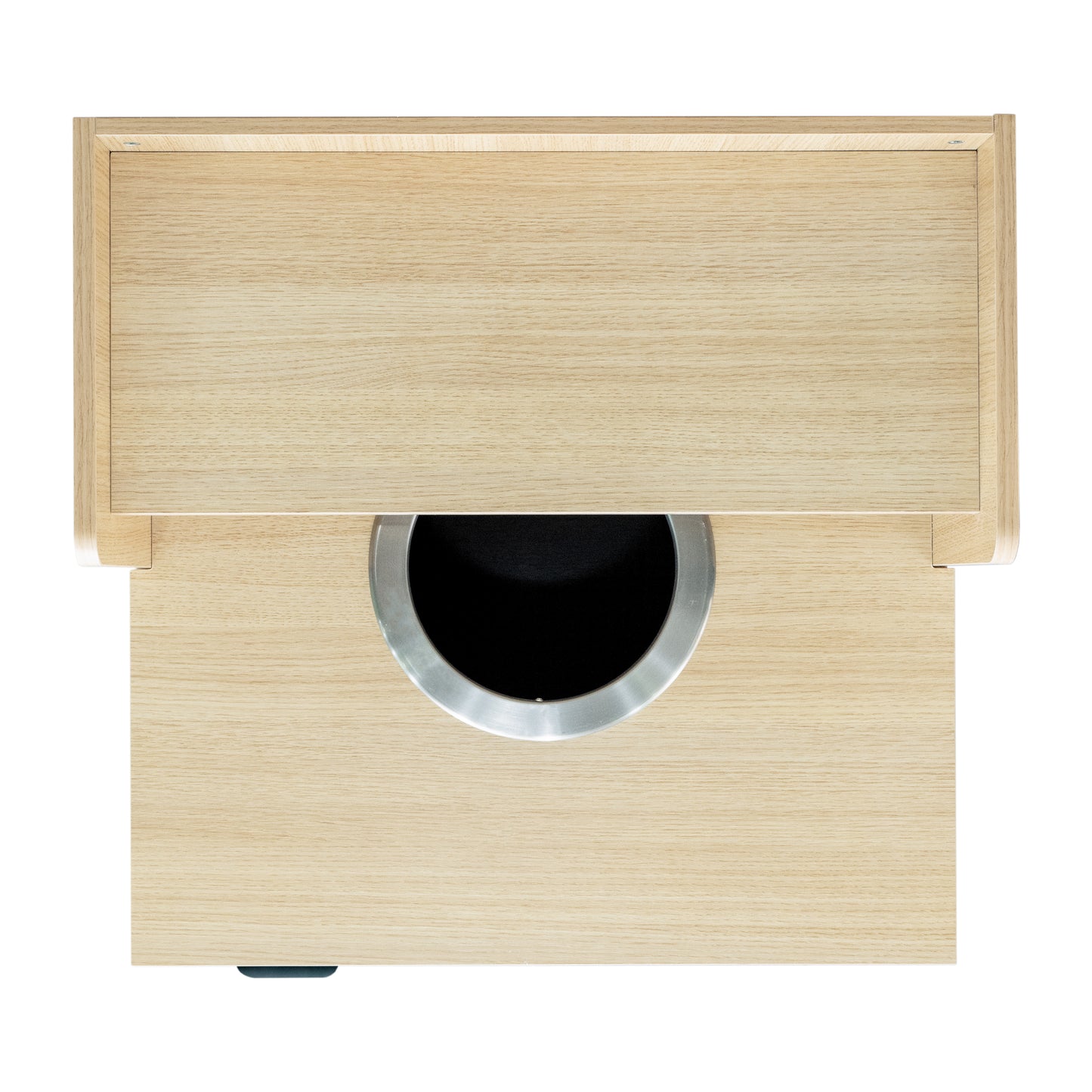 Dell Commercial Grade Trash Receptacle Enclosure for 32 Gallon Trash Cans with 8" Drop Hole and Upper Tray Shelf in Oak Oak