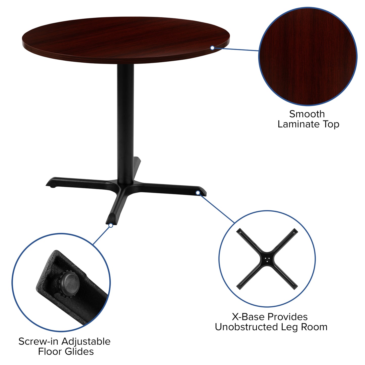 Chapman 36" Round Multi-Purpose Conference Table in Mahogany Mahogany