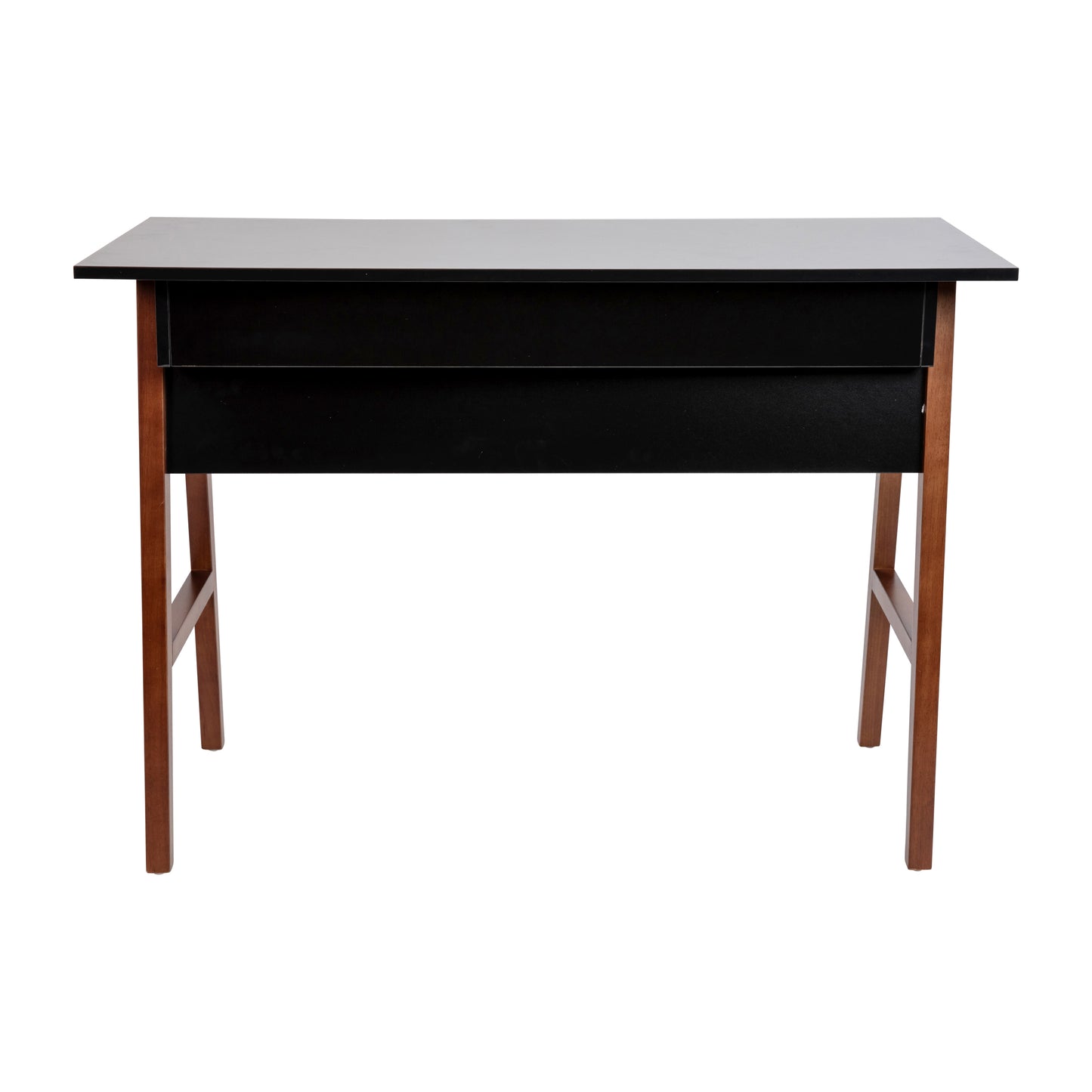 Darla Home Office Writing Computer Desk with Drawer - Table Desk for Writing and Work, Black/Walnut Black Top/Walnut Frame