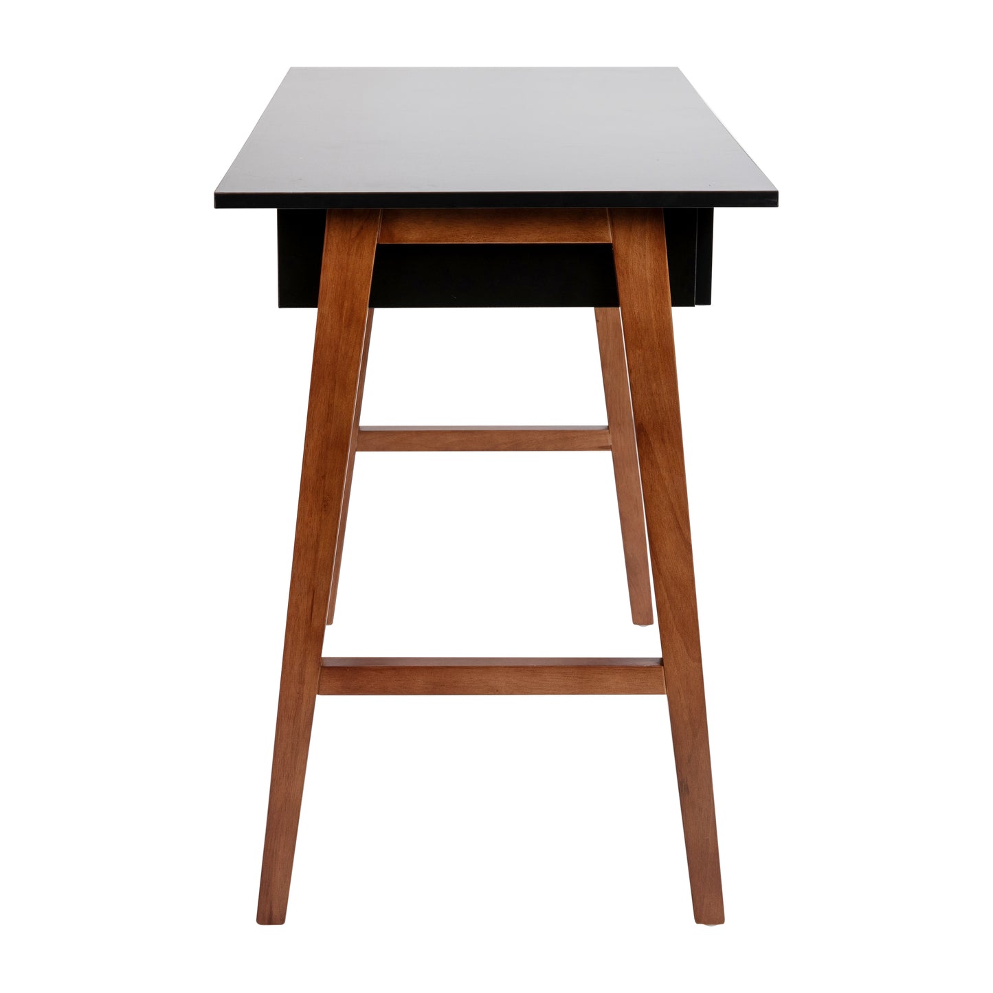 Darla Home Office Writing Computer Desk with Drawer - Table Desk for Writing and Work, Black/Walnut Black Top/Walnut Frame