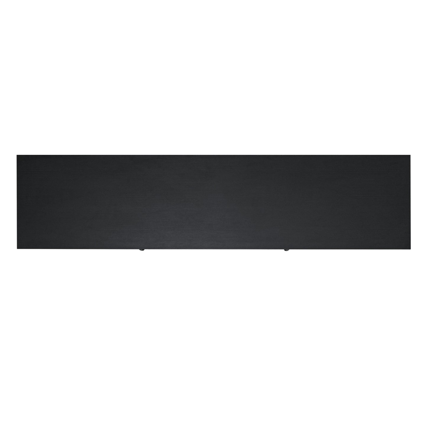 Sheffield Classic TV Stand for up to 80" TVs - Modern Black Finish with Full Glass Doors - 65" Engineered Wood Frame - 3 Shelves Black