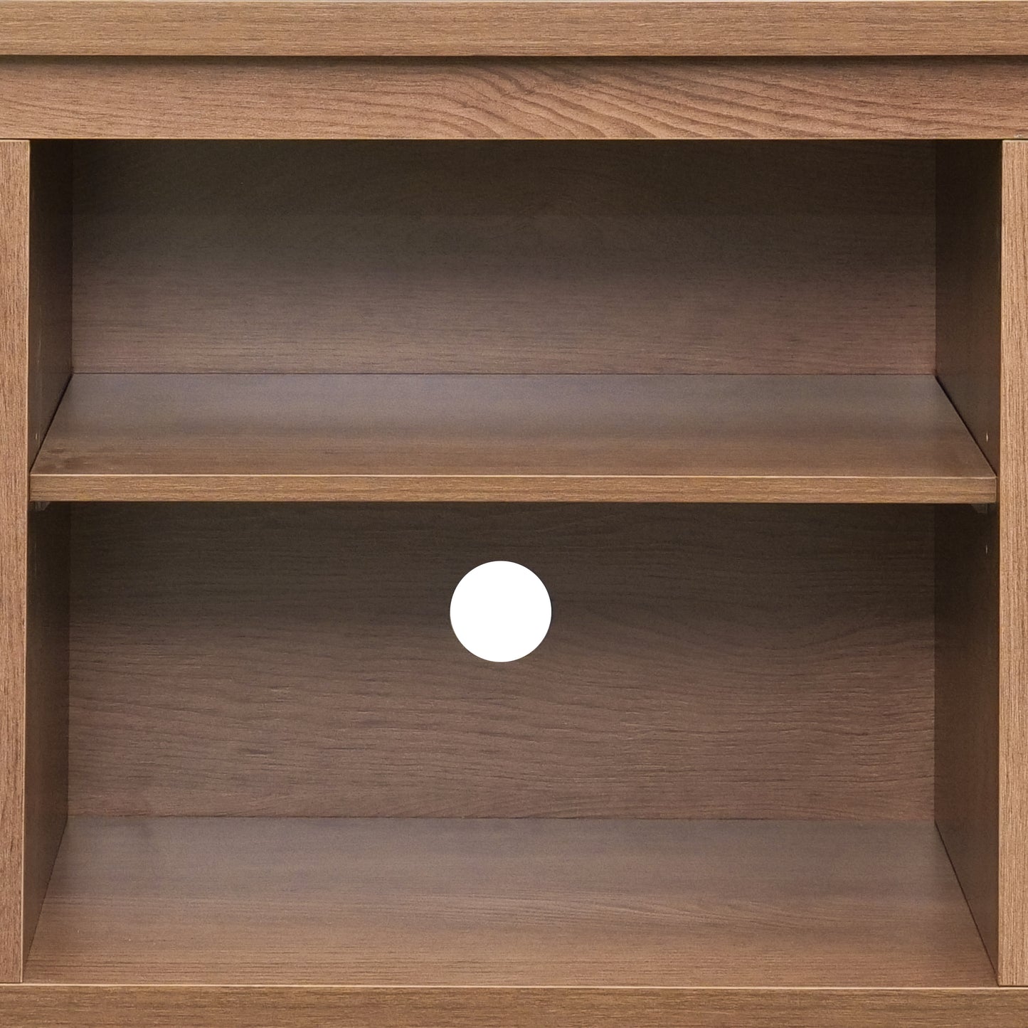 Sheffield Classic TV Stand for up to 80" TVs - Modern Walnut Finish with Full Glass Doors - 65" Engineered Wood Frame - 3 Shelves Walnut