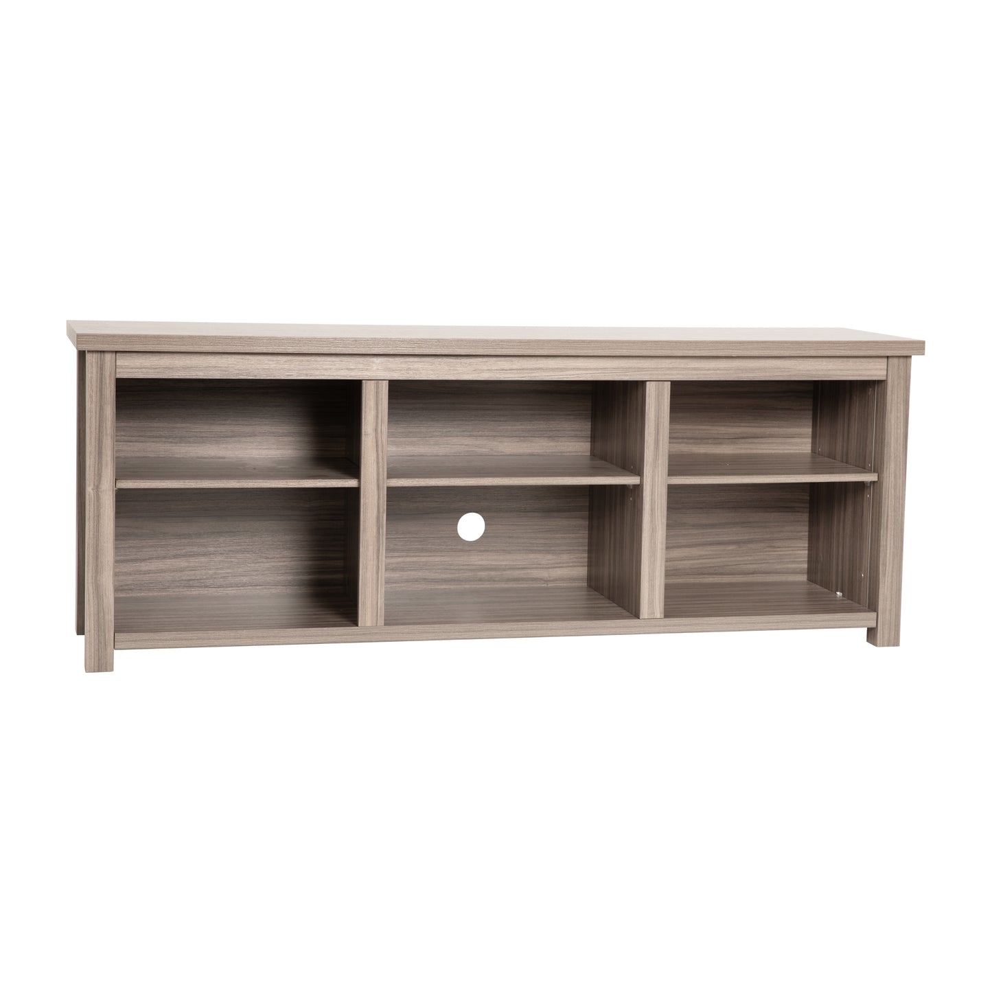 Kilead Farmhouse TV Stand up to 80" TVs - 65" Engineered Wood Framed Media Console with Open Storage in Gray Wash Oak Finish Gray Wash Oak