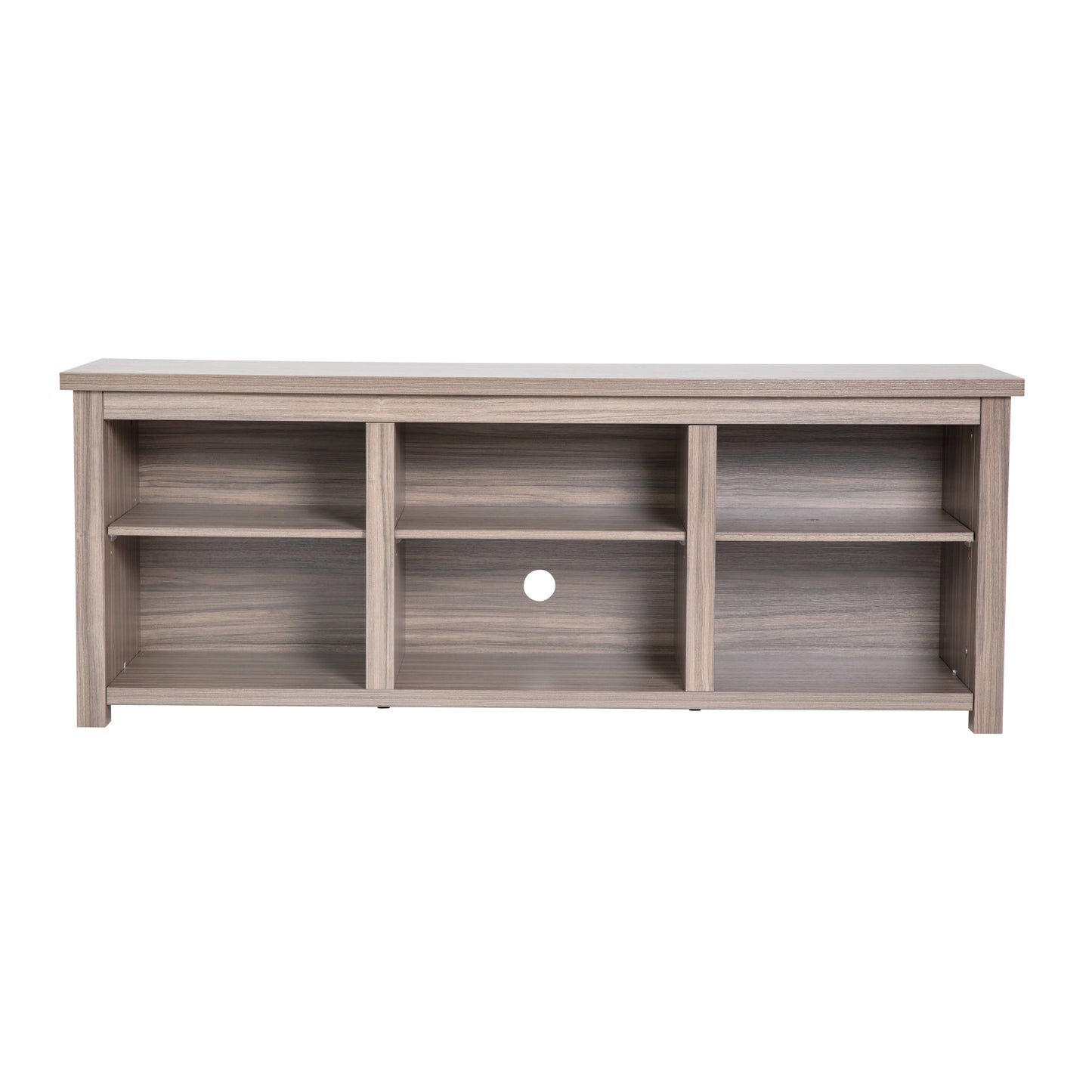 Kilead Farmhouse TV Stand up to 80" TVs - 65" Engineered Wood Framed Media Console with Open Storage in Gray Wash Oak Finish Gray Wash Oak