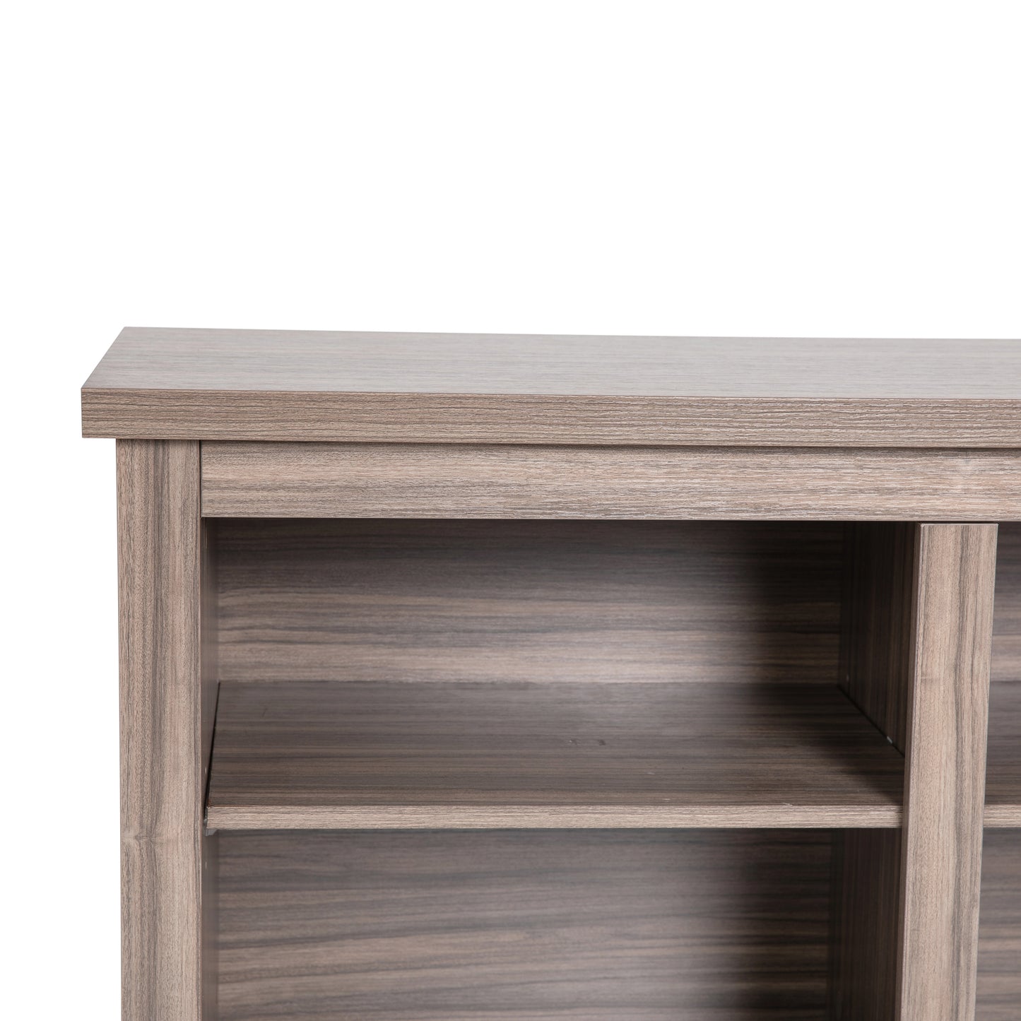 Kilead Farmhouse TV Stand up to 80" TVs - 65" Engineered Wood Framed Media Console with Open Storage in Gray Wash Oak Finish Gray Wash Oak
