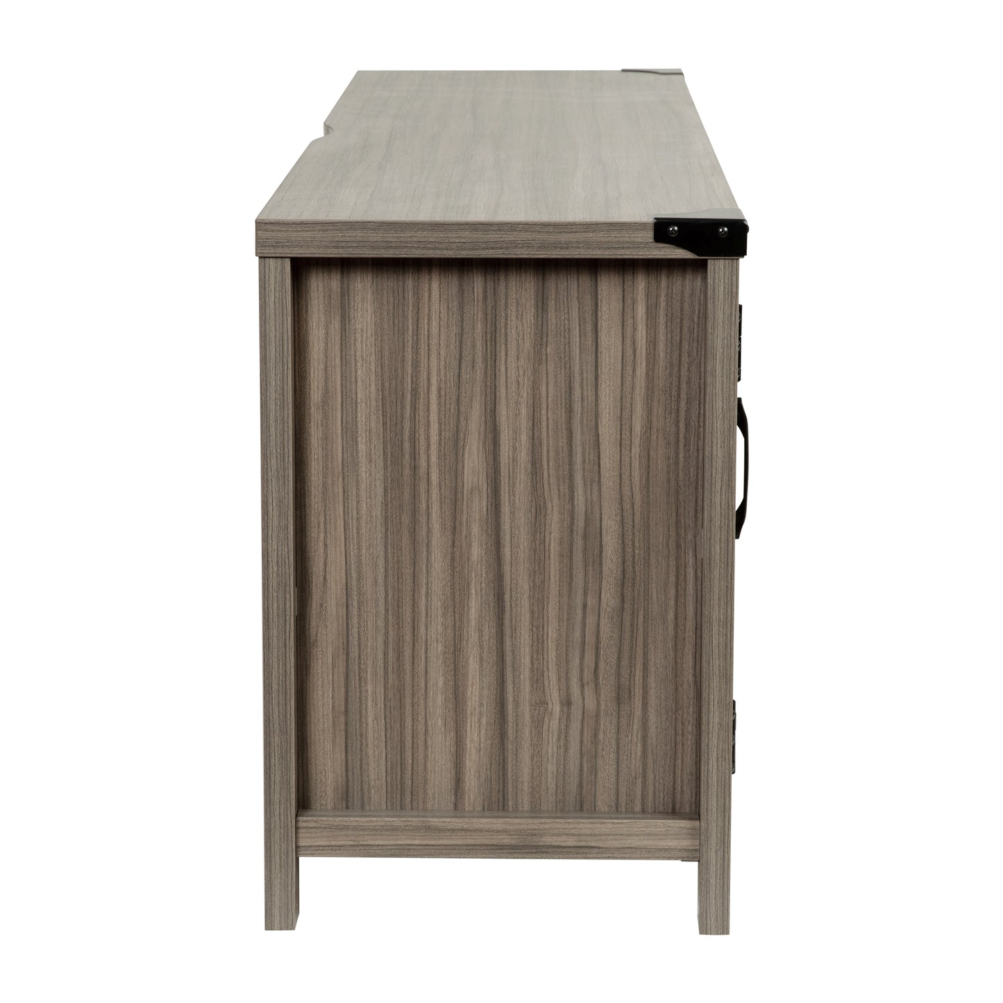 Charlotte Modern Farmhouse Barn Door TV Stand-Gray Wash Oak for TV's up to 65 Inches-59" Entertainment Center with Adjustable Shelf Gray