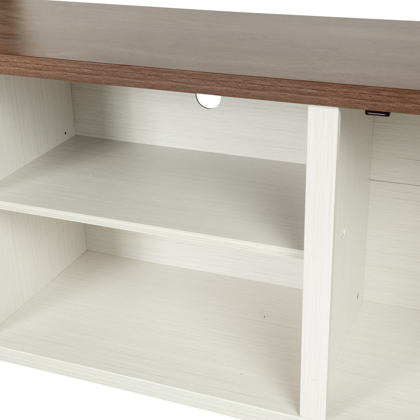 Charlotte Modern Farmhouse Barn Door TV Stand in White for TV's up to 65 Inches - 59 Inch Entertainment Center with Adjustable Shelf White