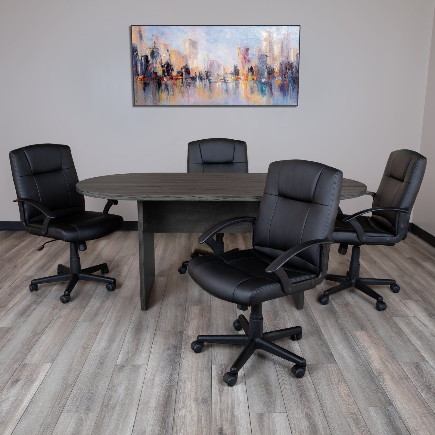 Jones 6 Foot (72 inch) Oval Conference Table in Rustic Gray Rustic Gray