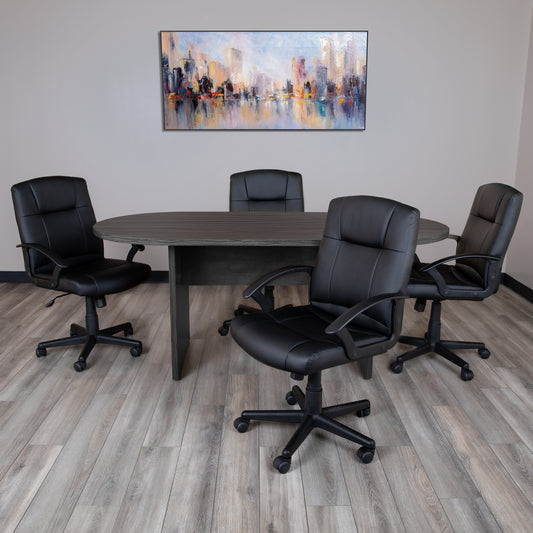 Jones 6 Foot (72 inch) Oval Conference Table in Rustic Gray Rustic Gray