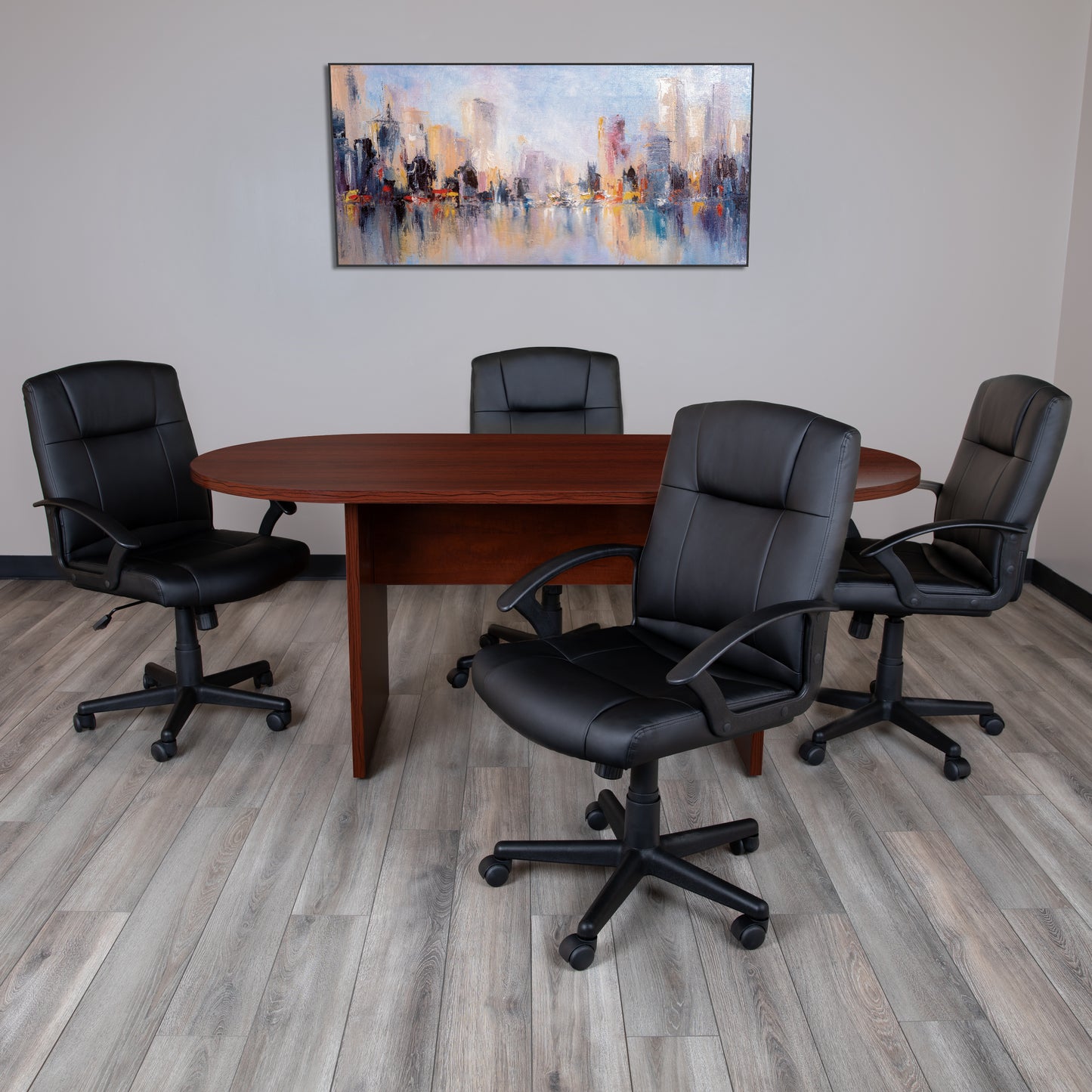 Jones 6 Foot (72 inch) Oval Conference Table in Mahogany Mahogany