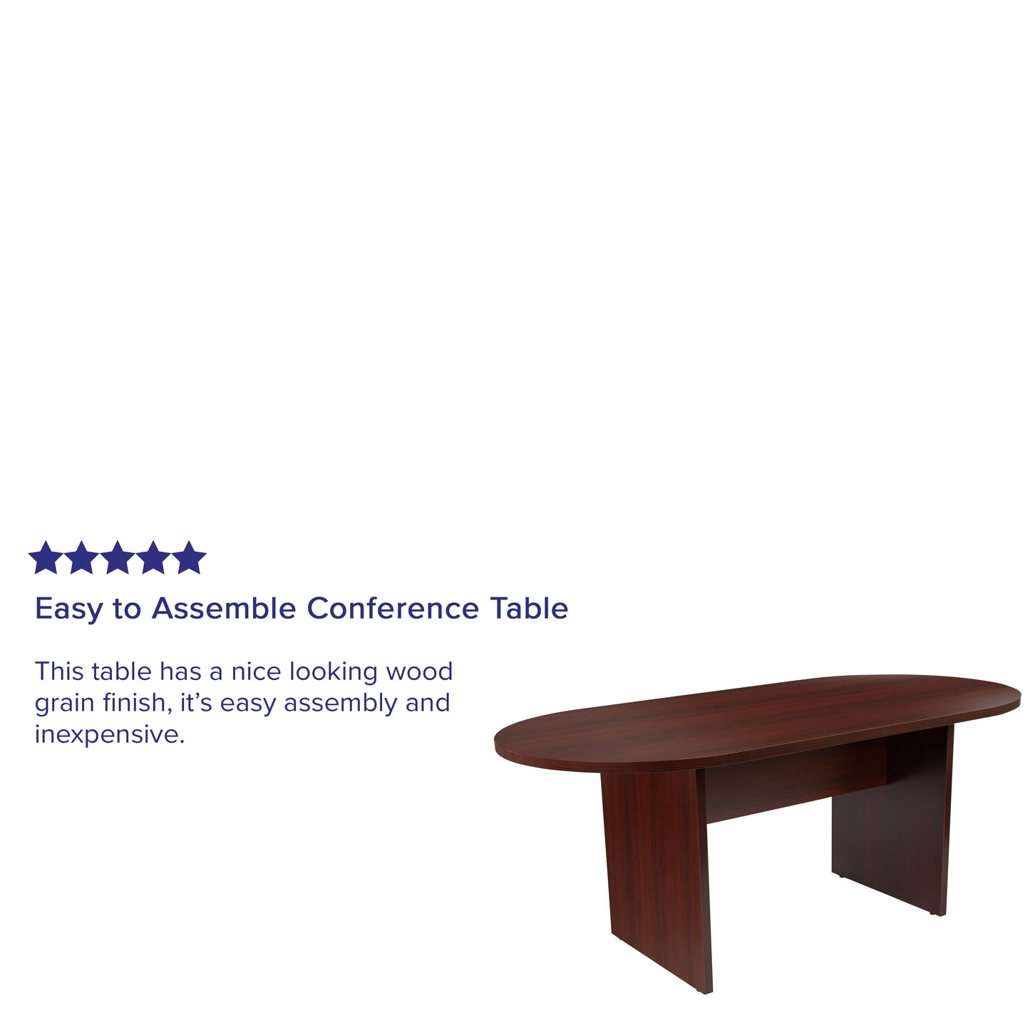 Jones 6 Foot (72 inch) Oval Conference Table in Mahogany Mahogany
