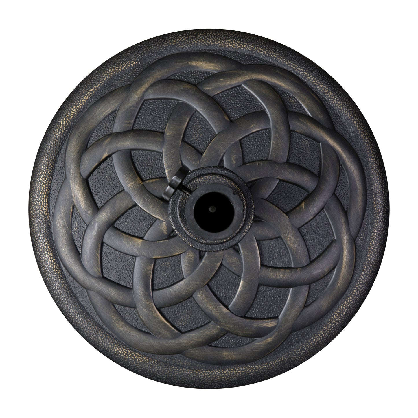 Kona Universal Bronze Cement Patio Umbrella Base with Weatherproof Plastic Polymer Coating - 19.25" Diameter Bronze