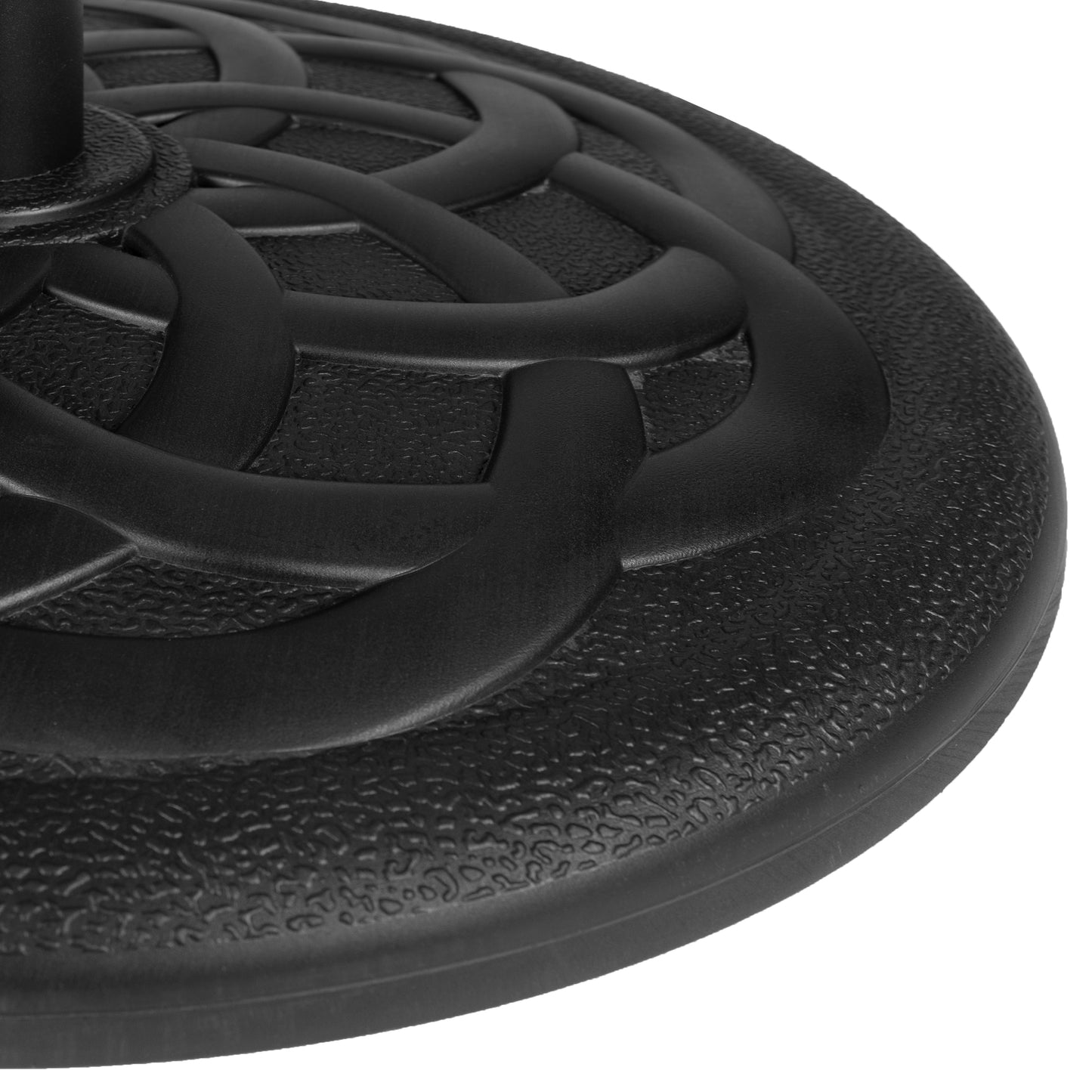 Kona Universal Black Cement Patio Umbrella Base with Weatherproof Plastic Polymer Coating - 19.25" Diameter Black